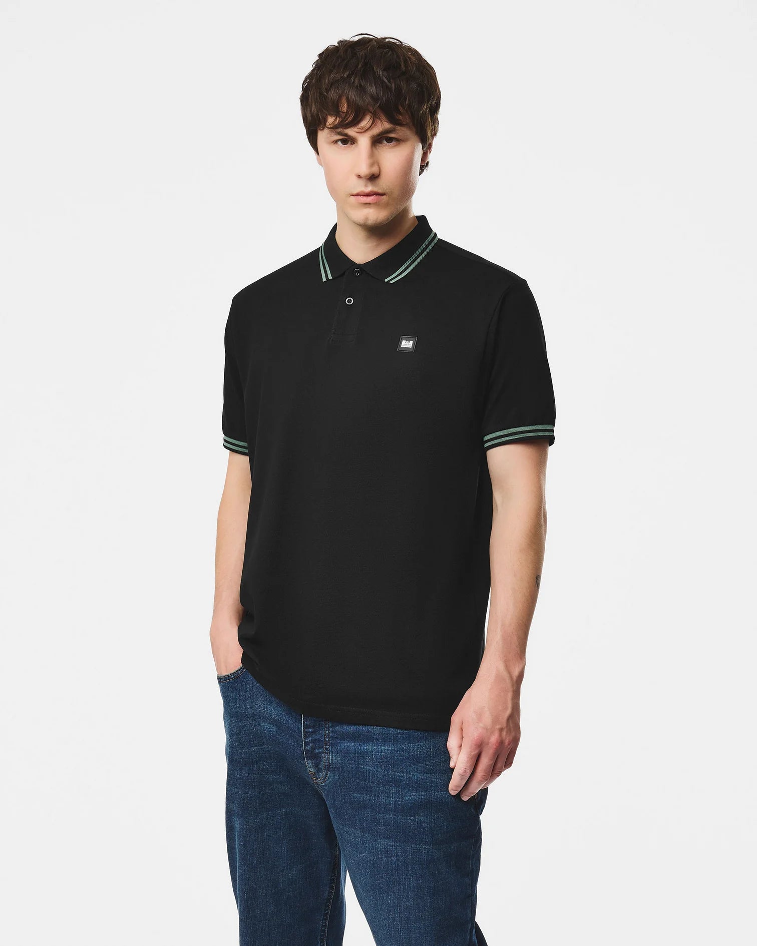 Weekend Offender Levanto Polo Shirt Black/Thyme Green