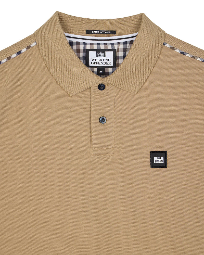 Weekend Offender Sakai 100% Cotton pique Polo Shirt - Cognac Brown