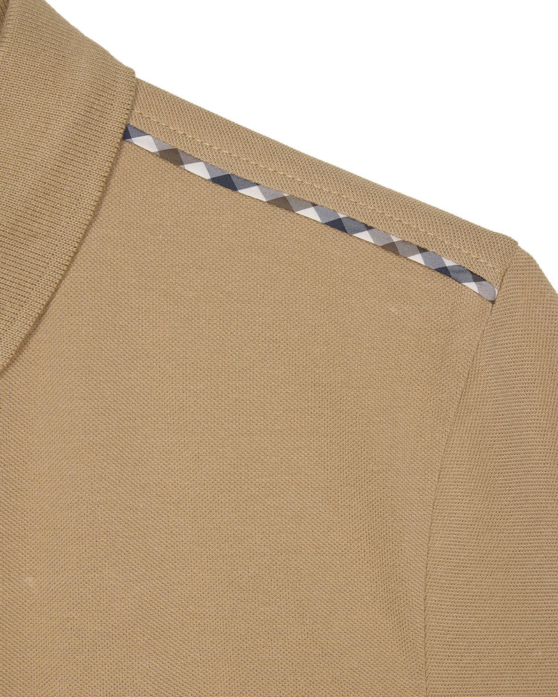 Weekend Offender Sakai 100% Cotton pique Polo Shirt - Cognac Brown