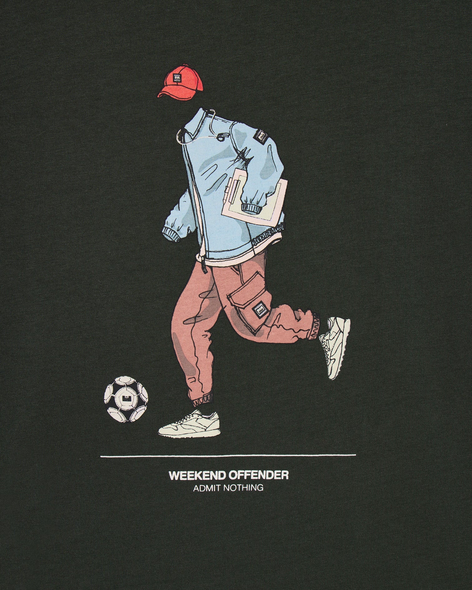 Weekend Offender Biskra Graphic T-Shirt Black Forest Green