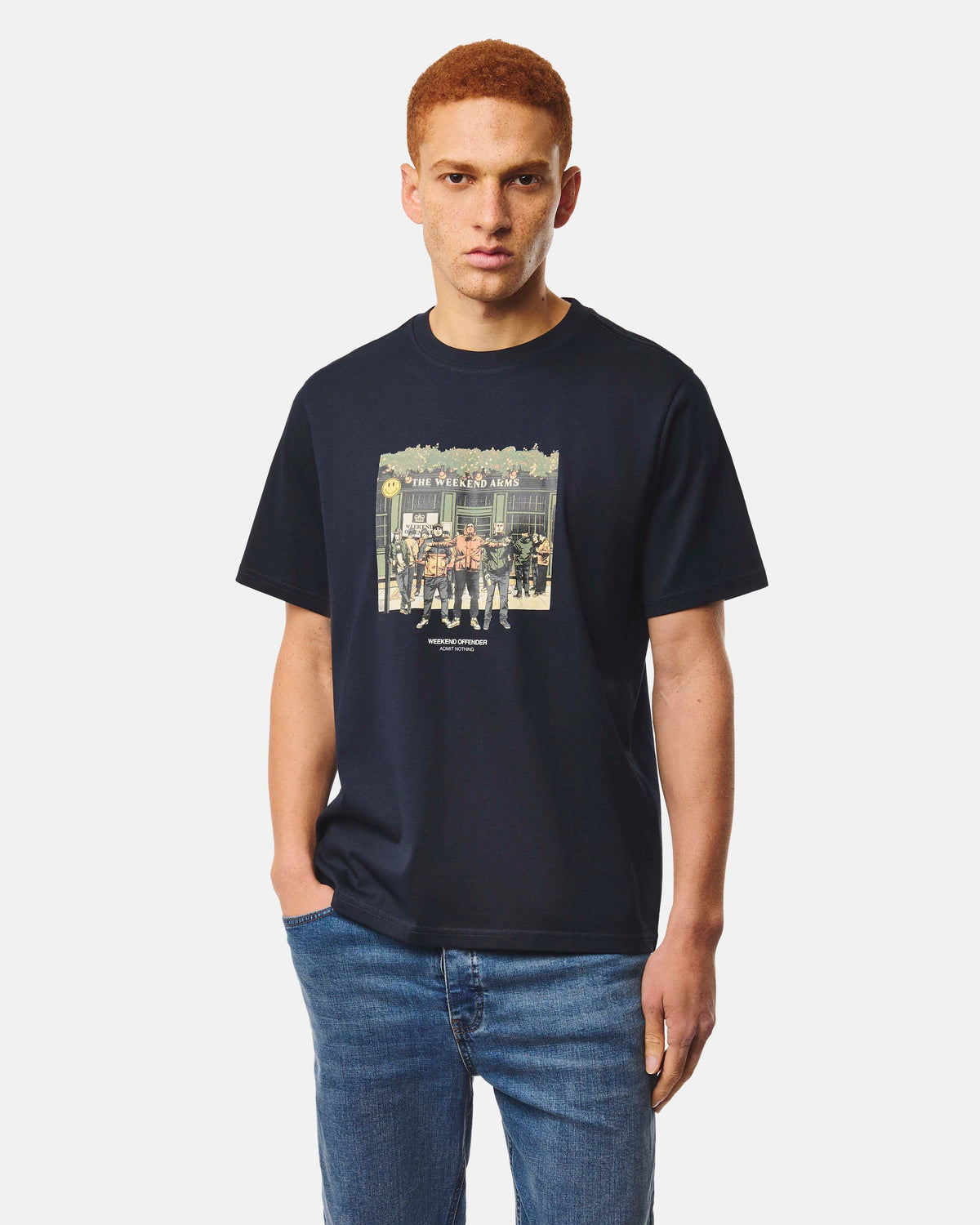T-shirt graphique Taberna Weekend Offender bleu marine