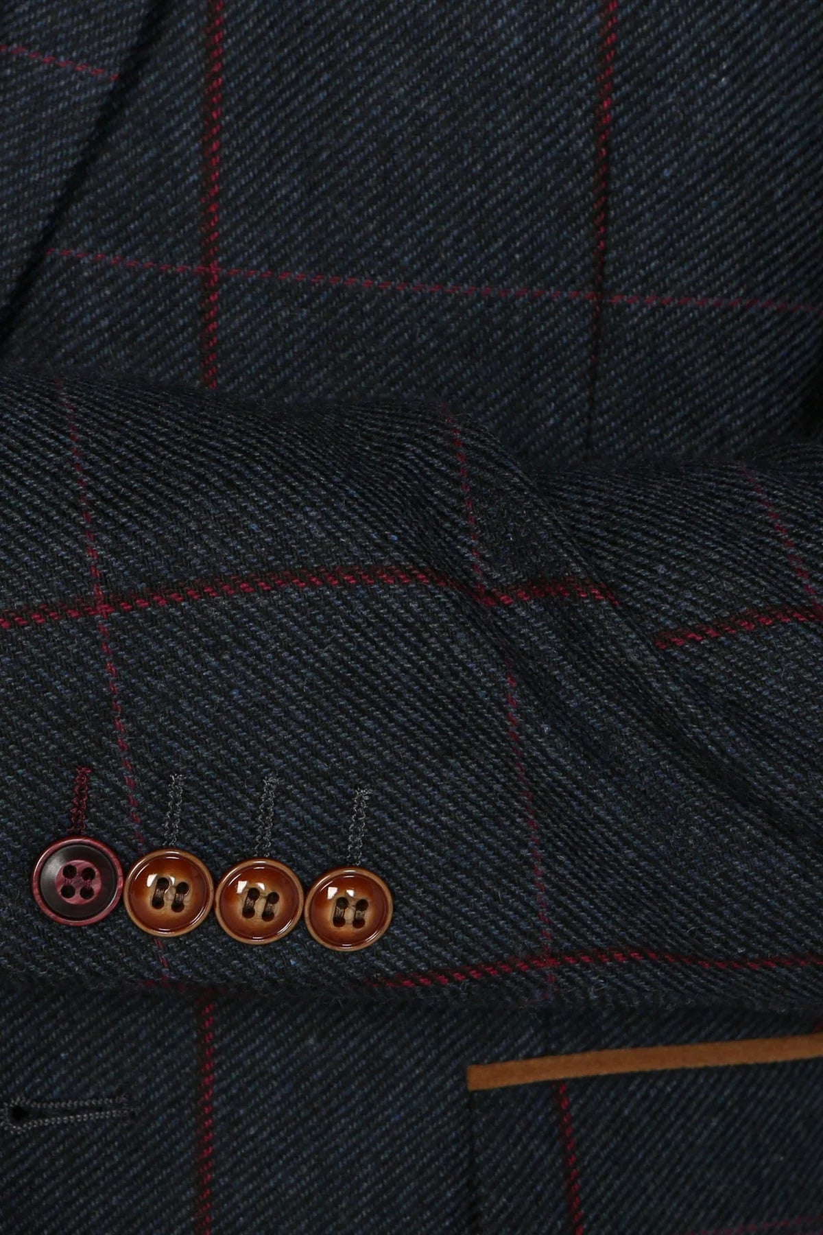 Paul Andrew Madrid - Men's Tweed Check Blazer in NAVY BLUE