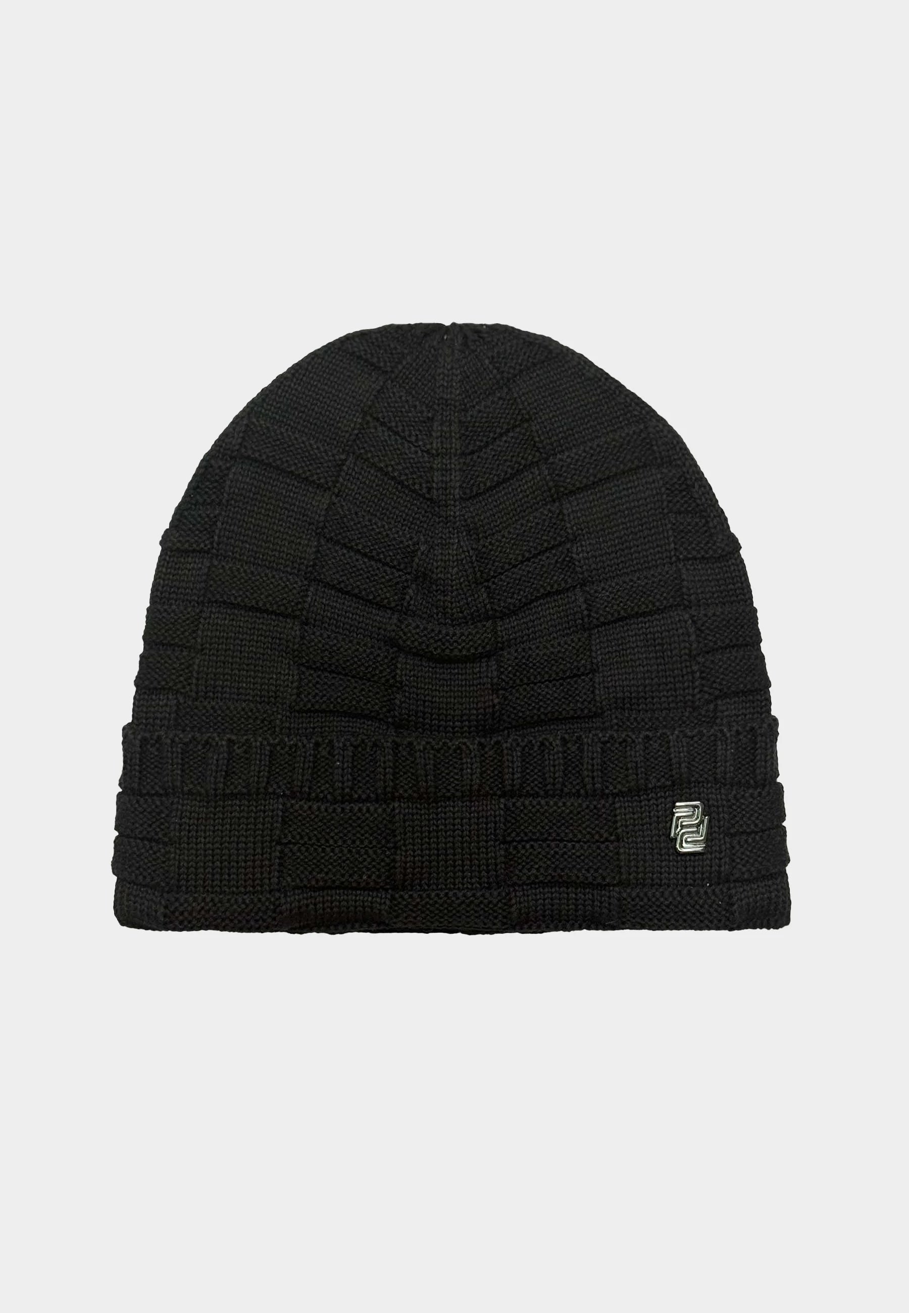 883 Police Regan textured knit design Beanie - BLACK