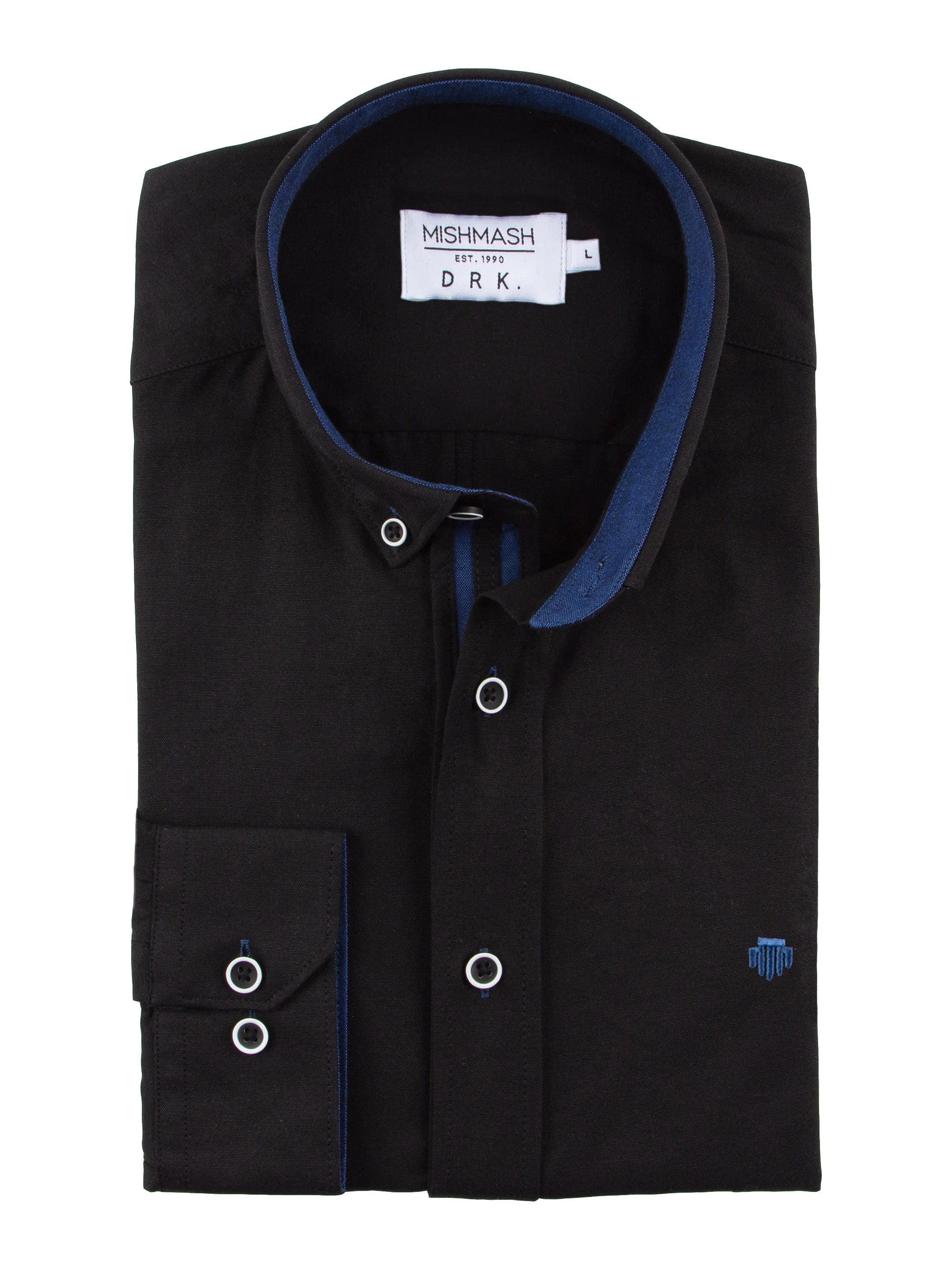 Mish Mash REGULAR FIT SUMMIT OXFORD LONG SLEEVE SHIRT - BLACK