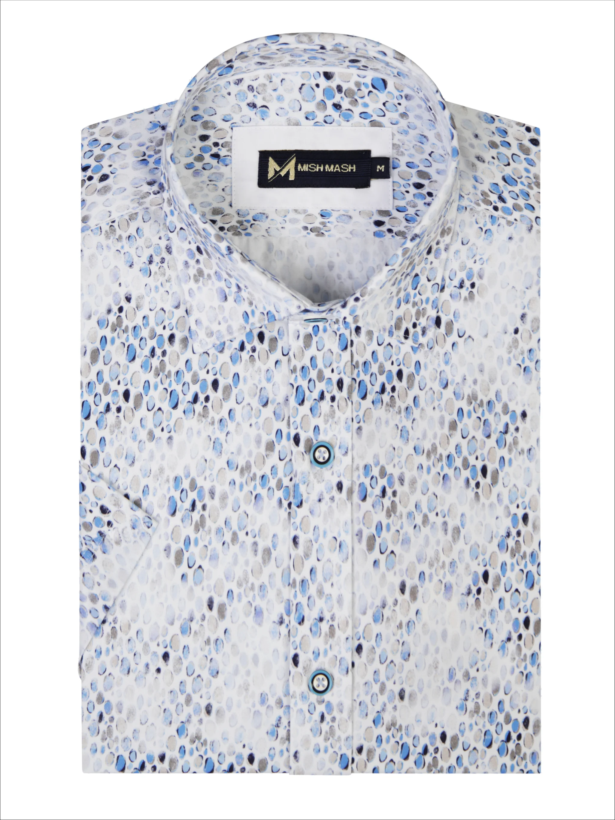 Mish Mash Seti White & Blue Short Sleeved Shirt