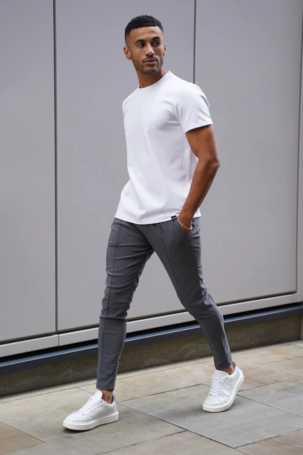 CAPO SMART ACTIVE STRETCH PANT TROUSER - CHARCOAL