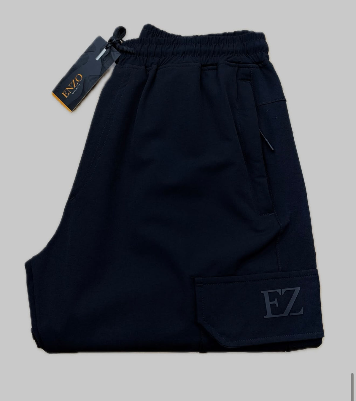 Enzo Jeans Milano Technical Ripstop Cargo Pants Black