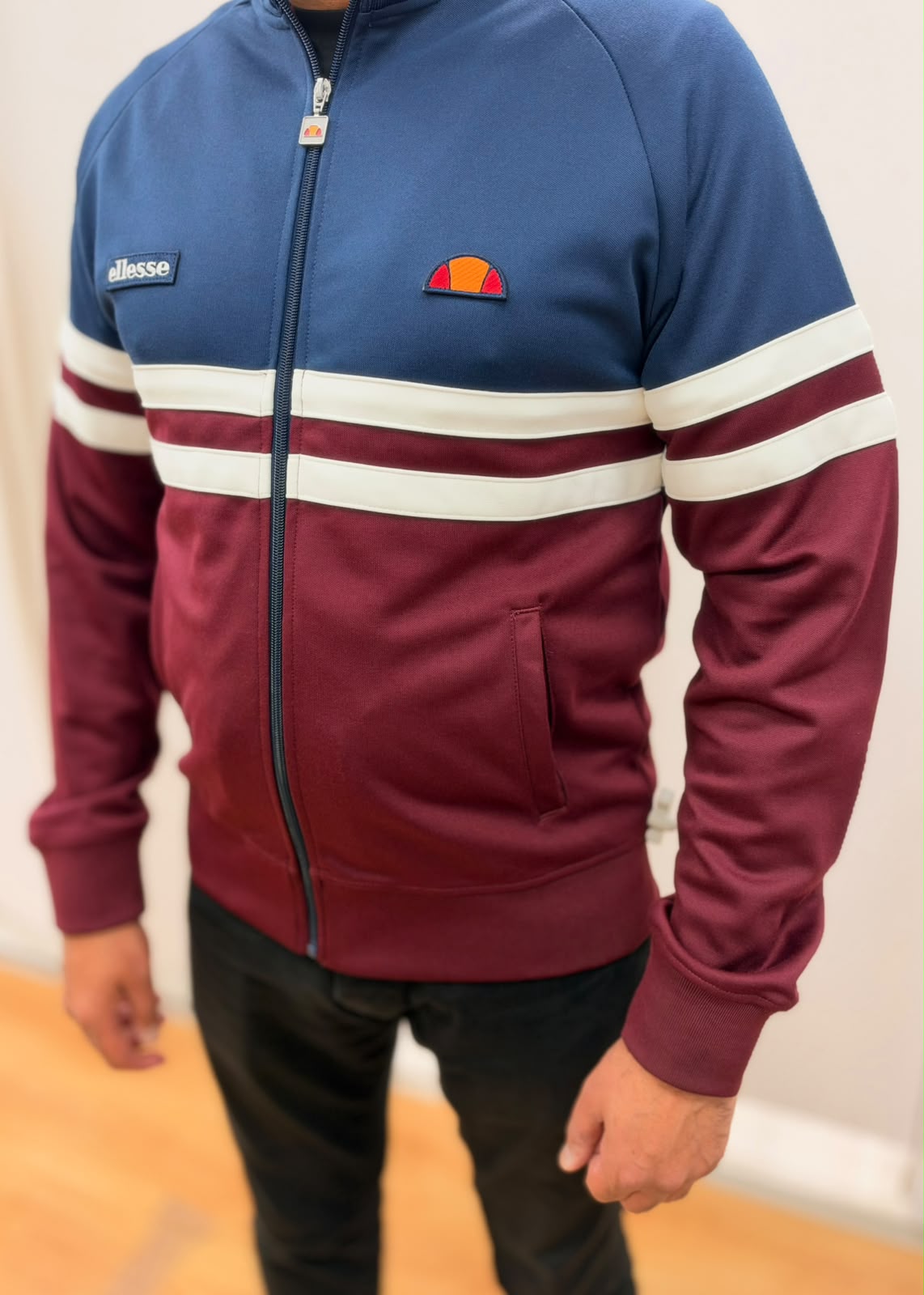 Ellesse Rimini Track Top Burgundy/Navy