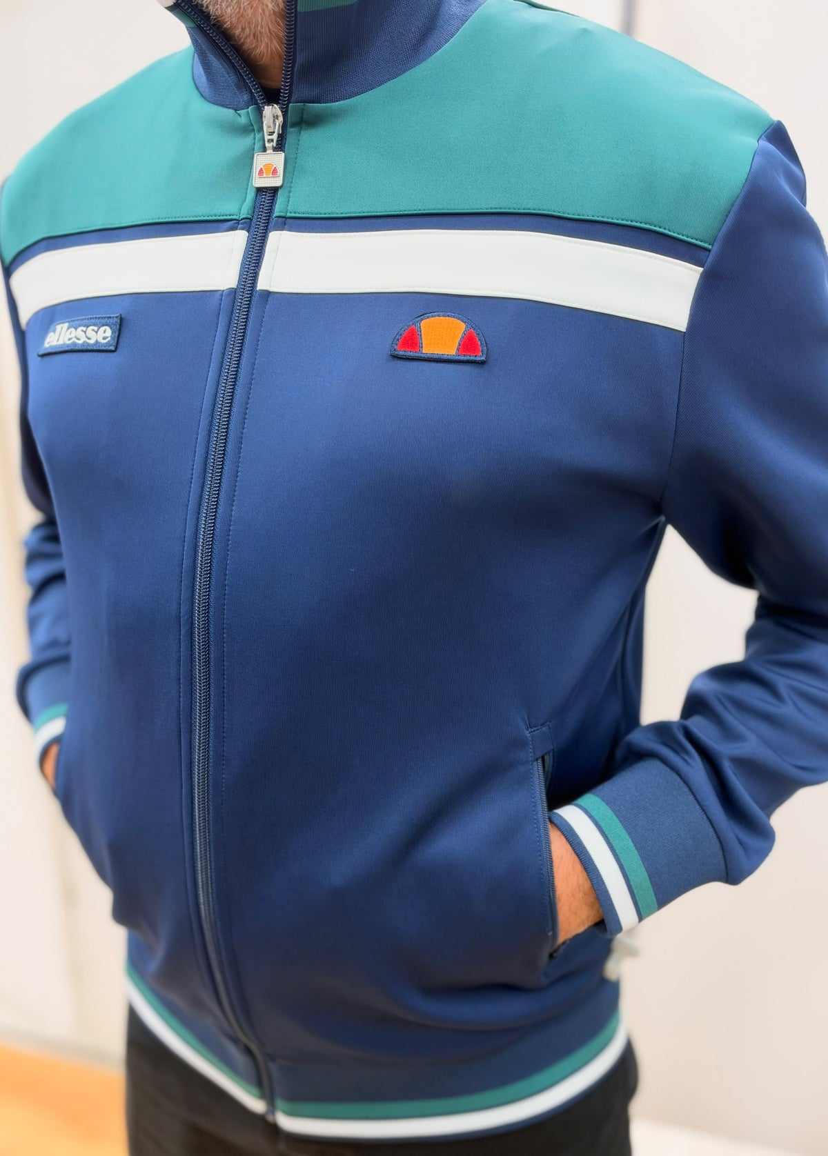 Ellesse Vignola Track Top Jacket Navy/Teal