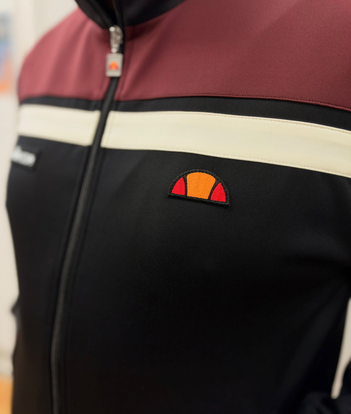 Veste de survêtement Ellesse Vignola Noir/Bordeaux
