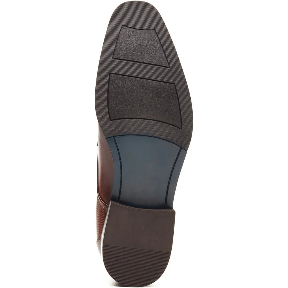 Base London Dome Leather Derby Shoes - DARK TAN