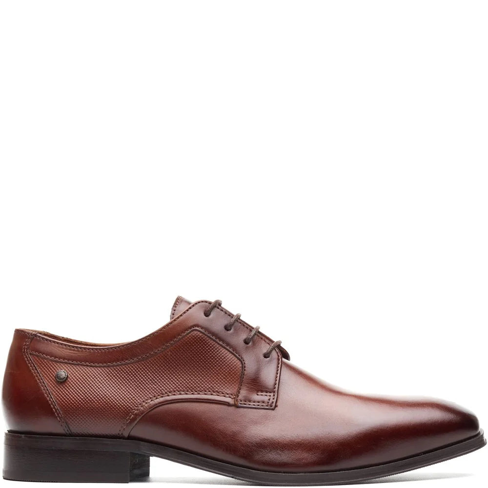 Base London Dome Leather Derby Shoes - DARK TAN