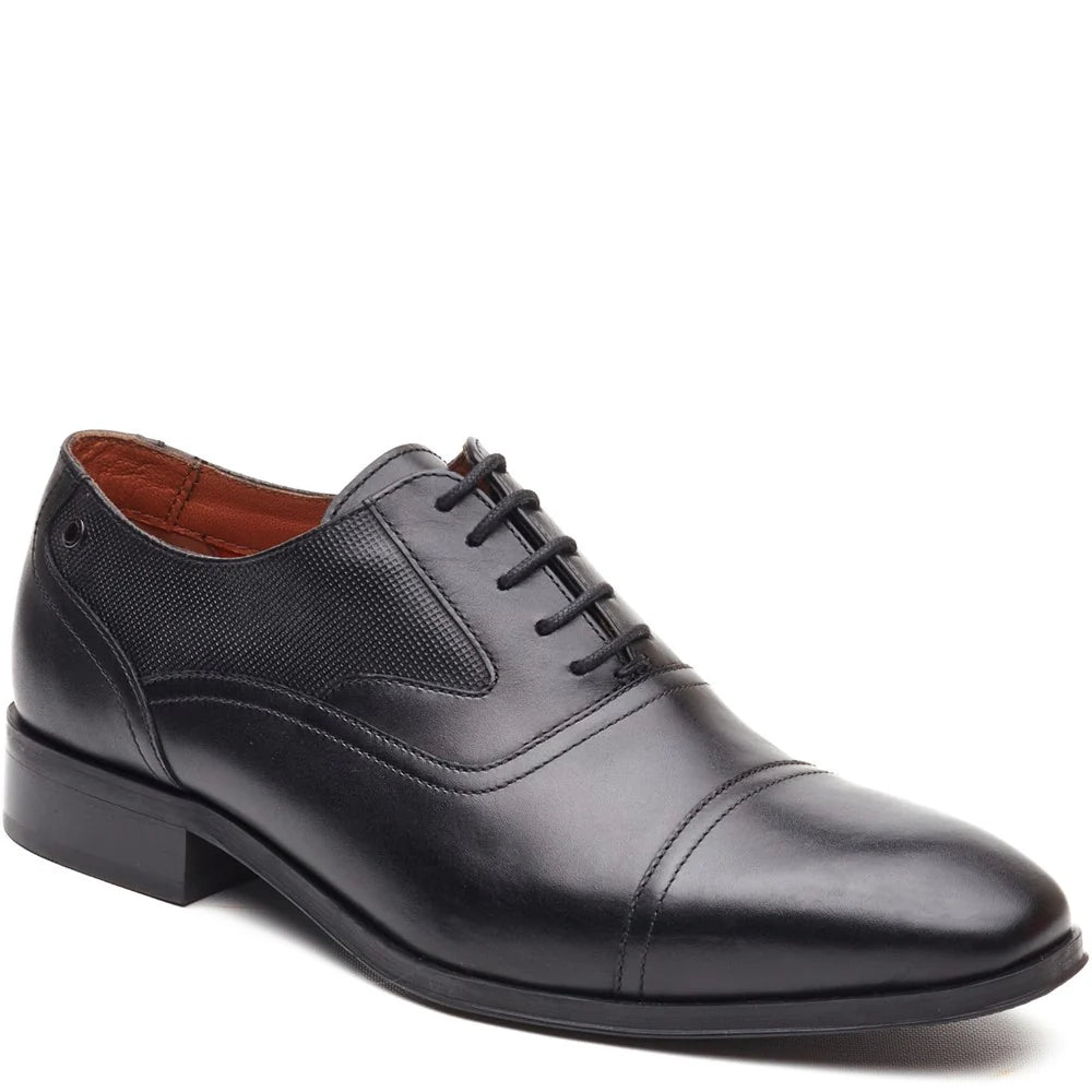 Base London Portico Leather Toe Cap Oxford Shoes - Black