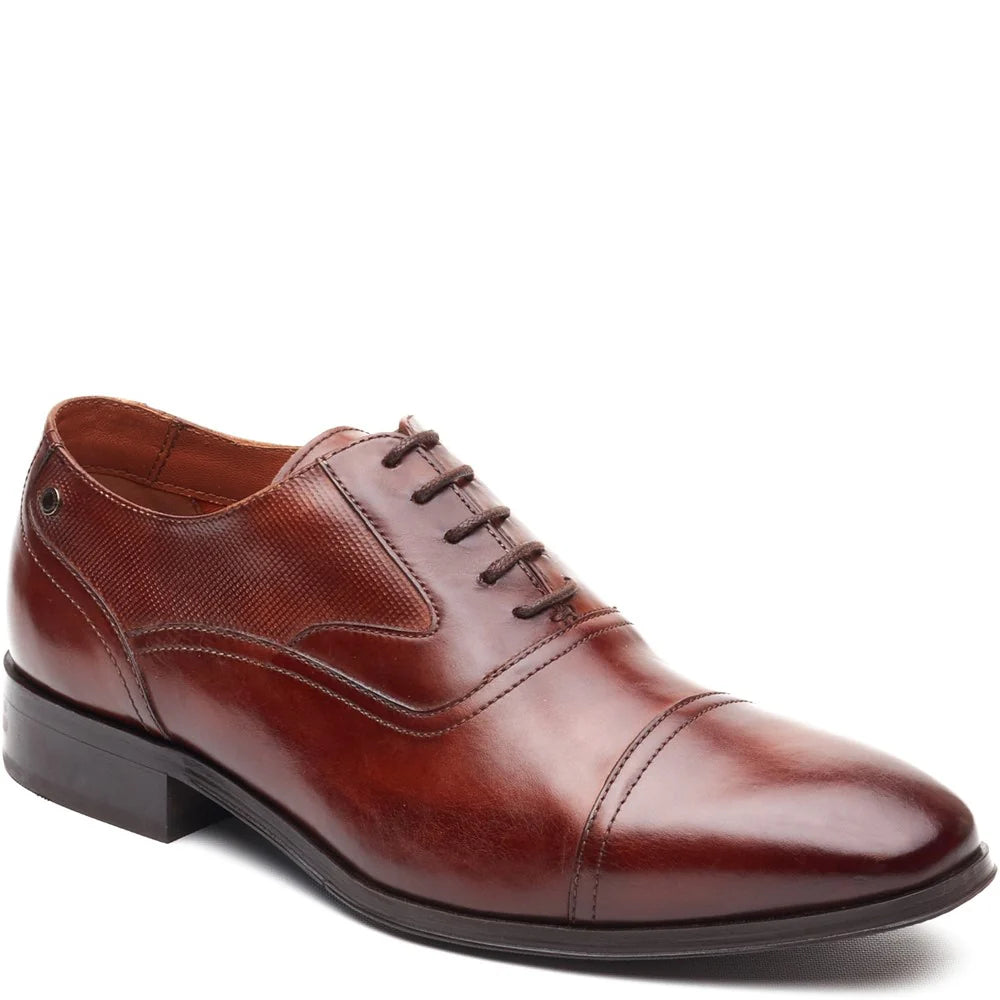 Base London Portico Leather Toe Cap Oxford Shoes - Tan