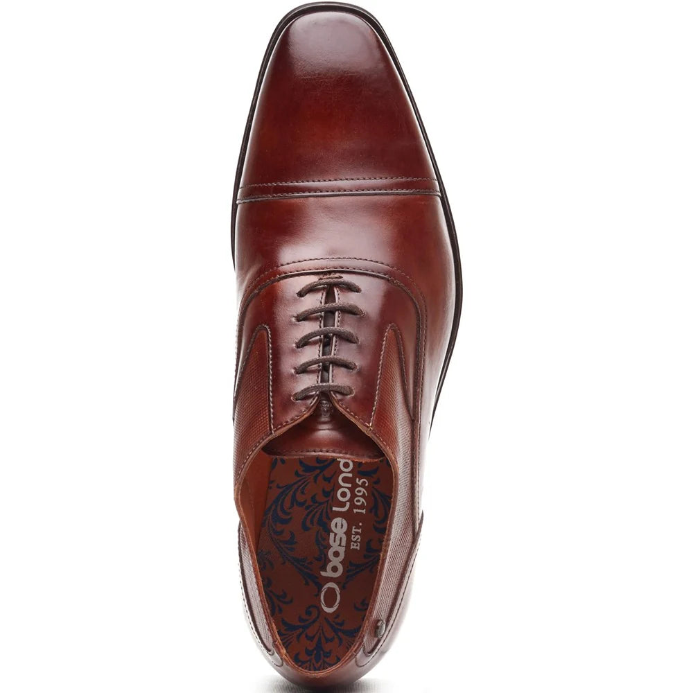 Base London Portico Leather Toe Cap Oxford Shoes - Tan