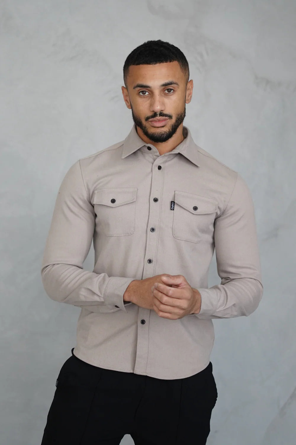 Capo premium look OVERSHIRT COLOUR Stone