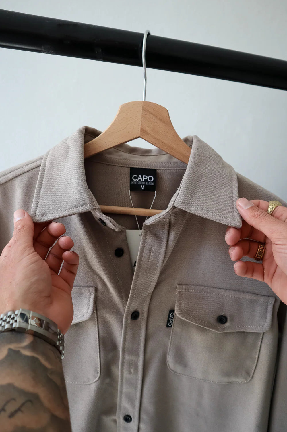 Capo premium look OVERSHIRT COLOUR Stone