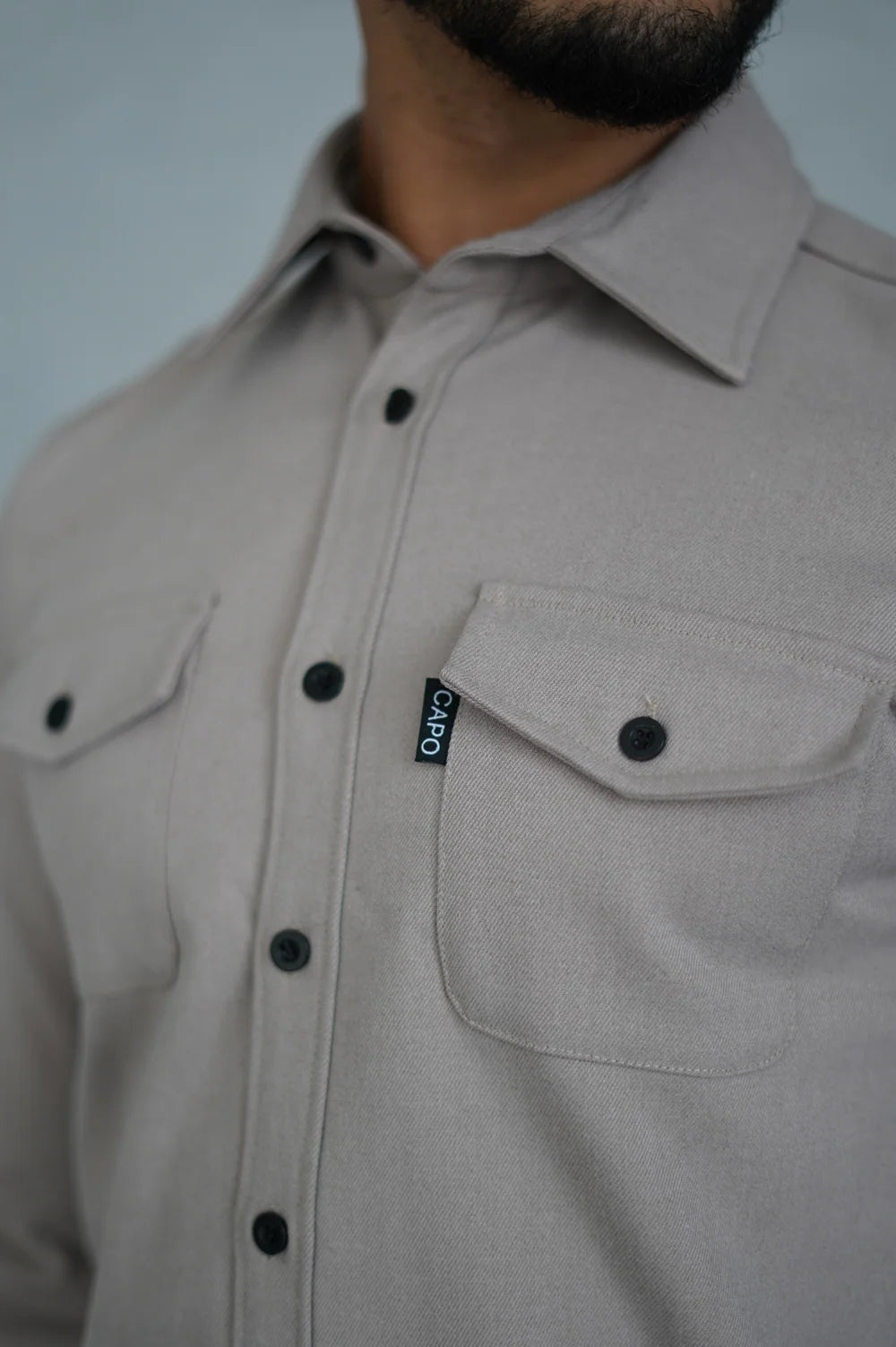 Capo premium look OVERSHIRT COLOUR Stone