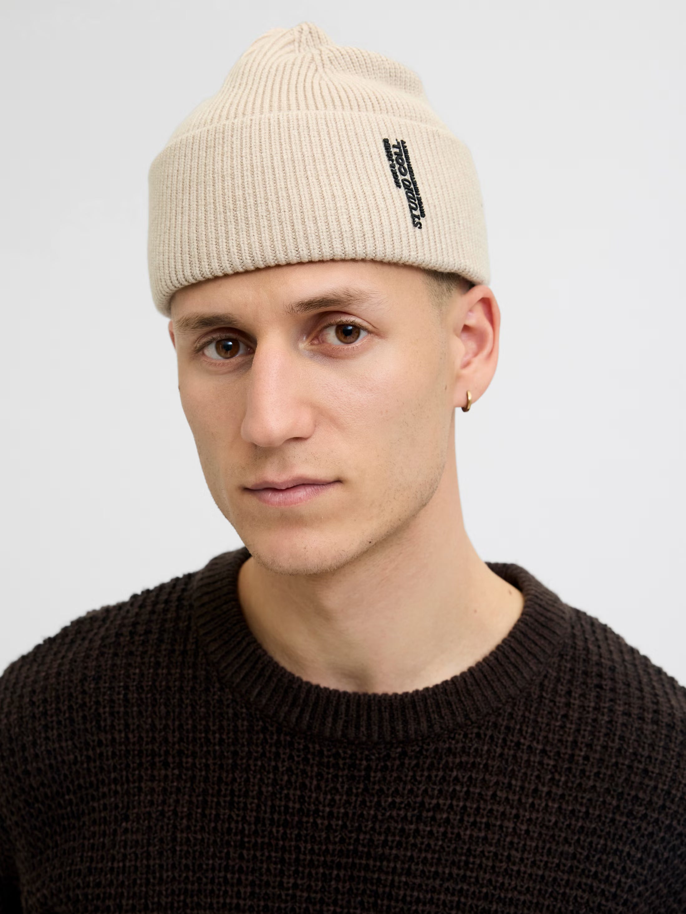 Jack&Jones Col Ribbed Beanie - Grey / Moonbeam
