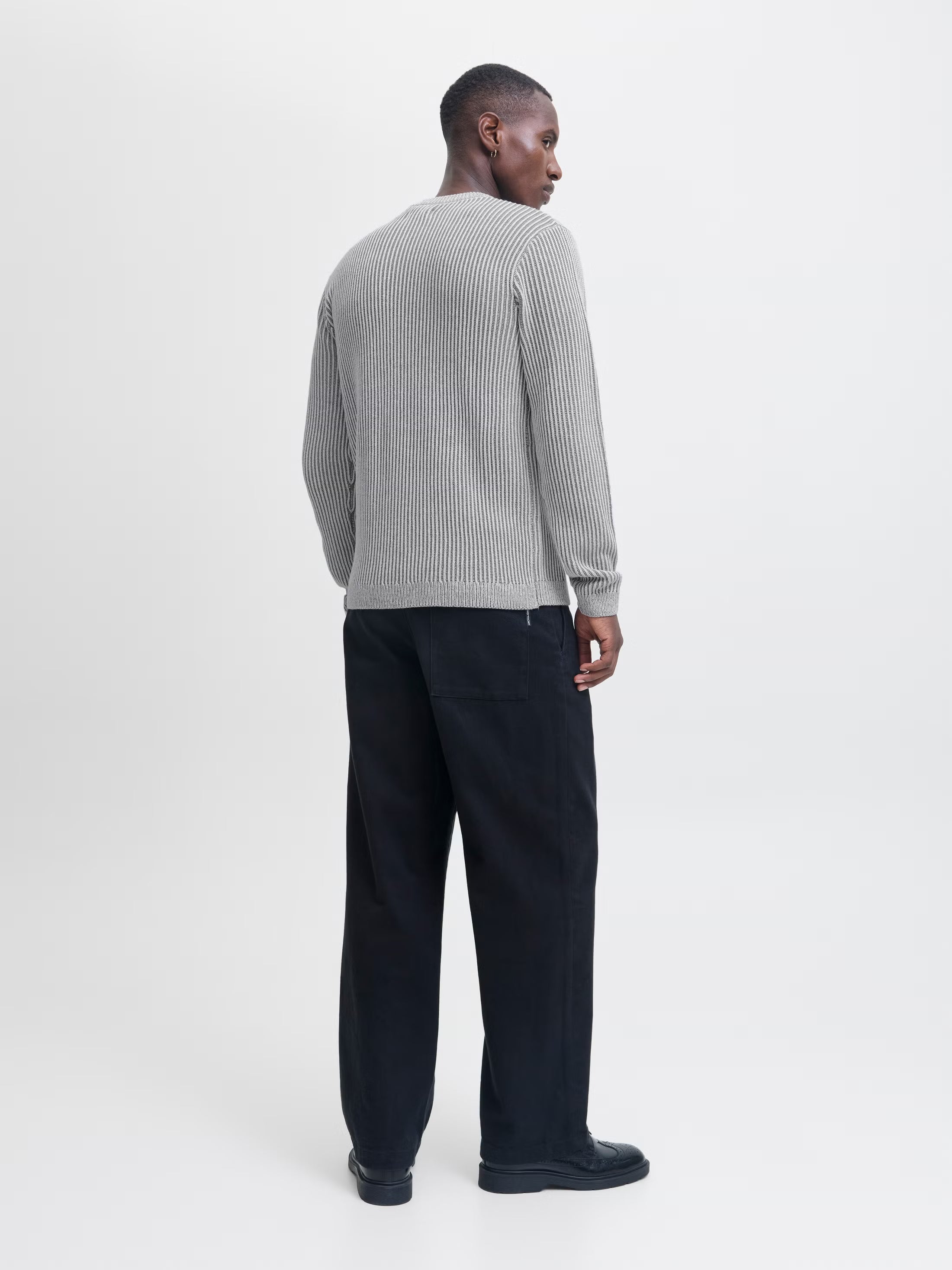 Jack&Jones Dover Plain Knitted pullover in Grey / Light Grey Melange