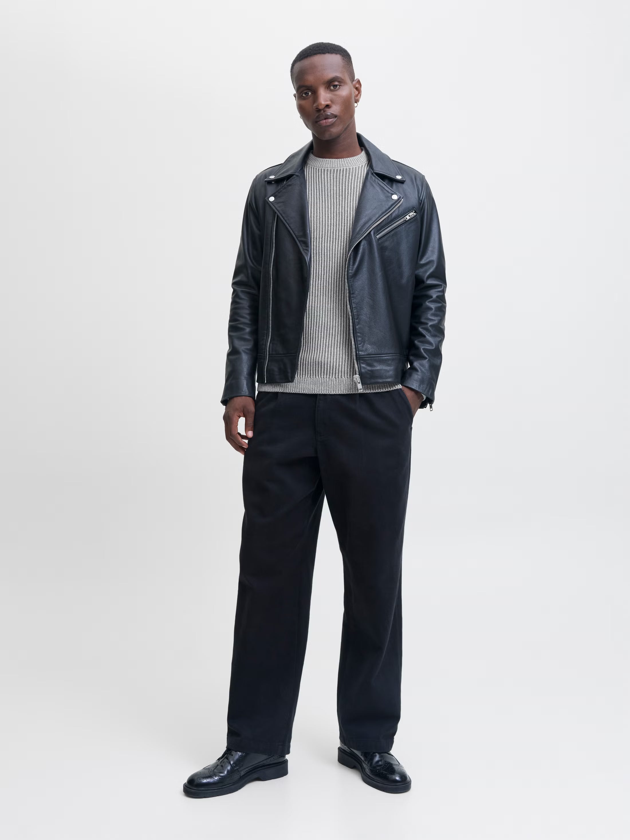 Jack&Jones Dover Plain Knitted pullover in Grey / Light Grey Melange