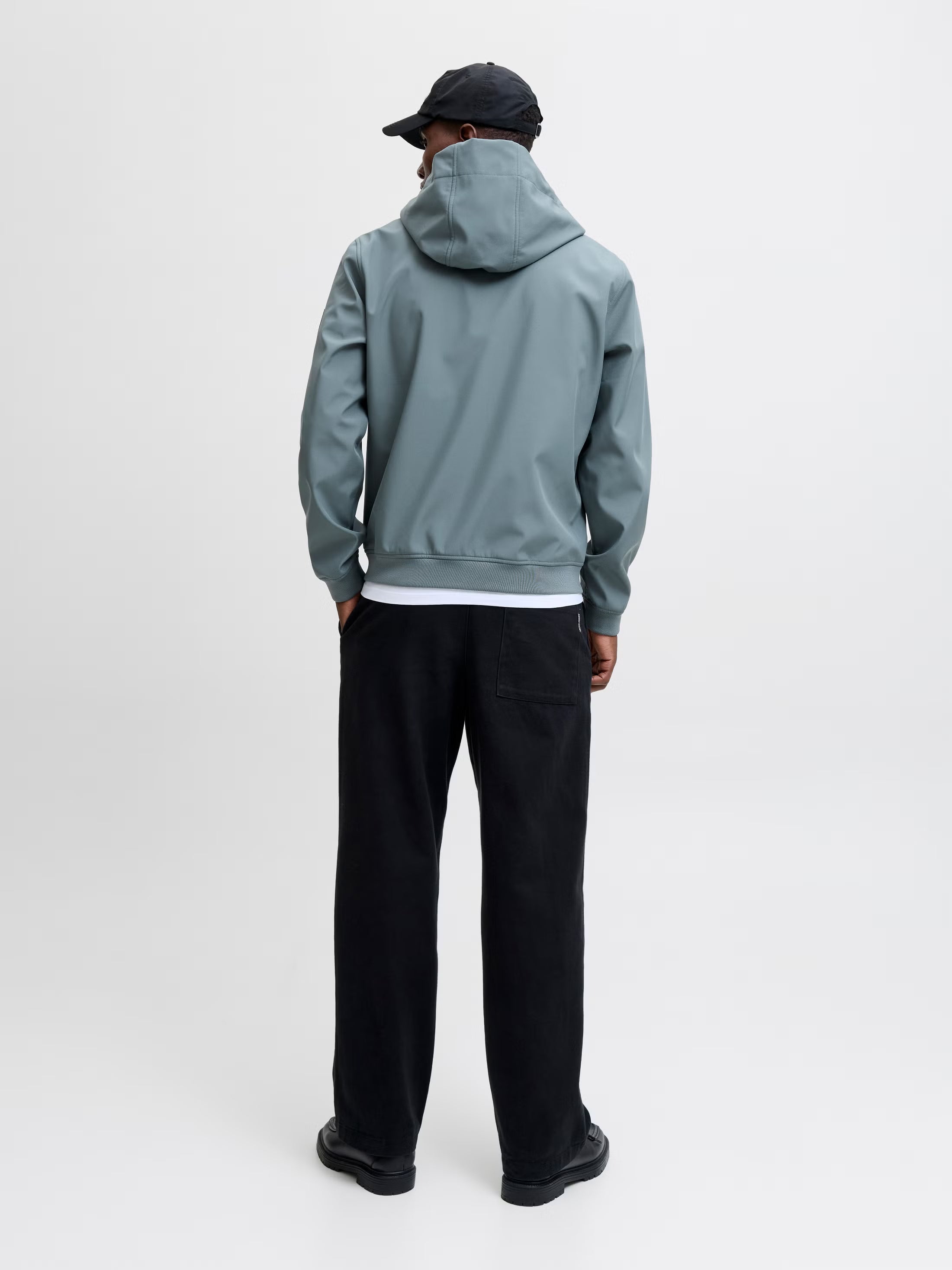 Jack&Jones Basic Softshell Hooded Jacket in STORMY WEATHER