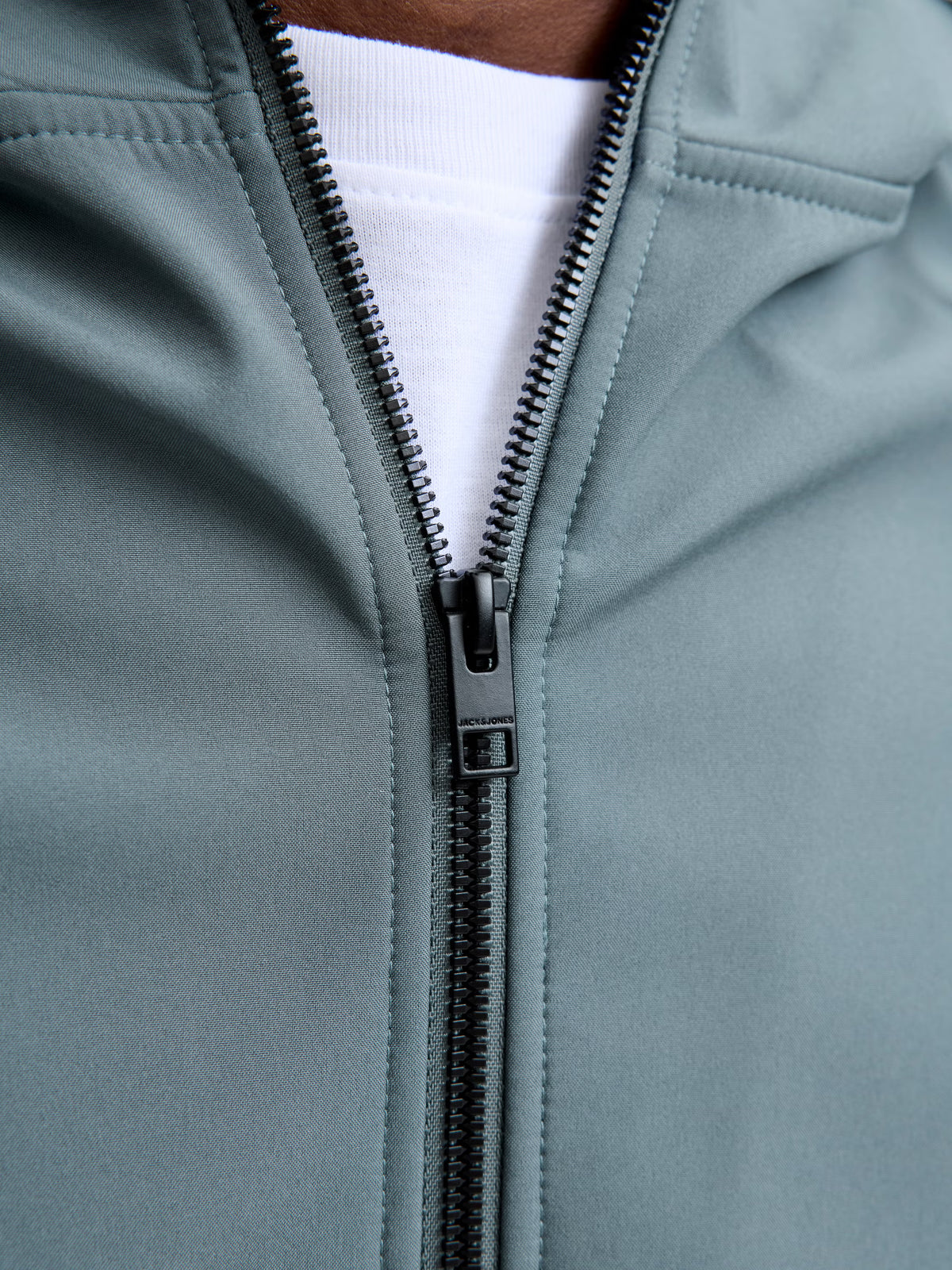 Jack&Jones Basic Softshell Hooded Jacket in STORMY WEATHER