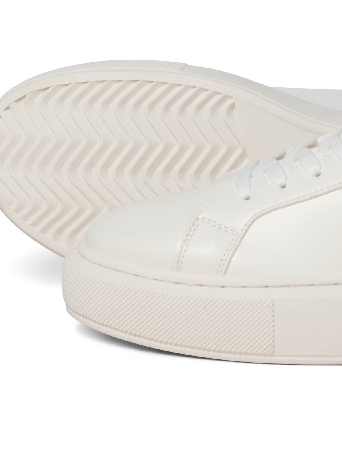 Jack&Jones Aspire Lace Up Cupsole Sneakers in WHITE/WHITE