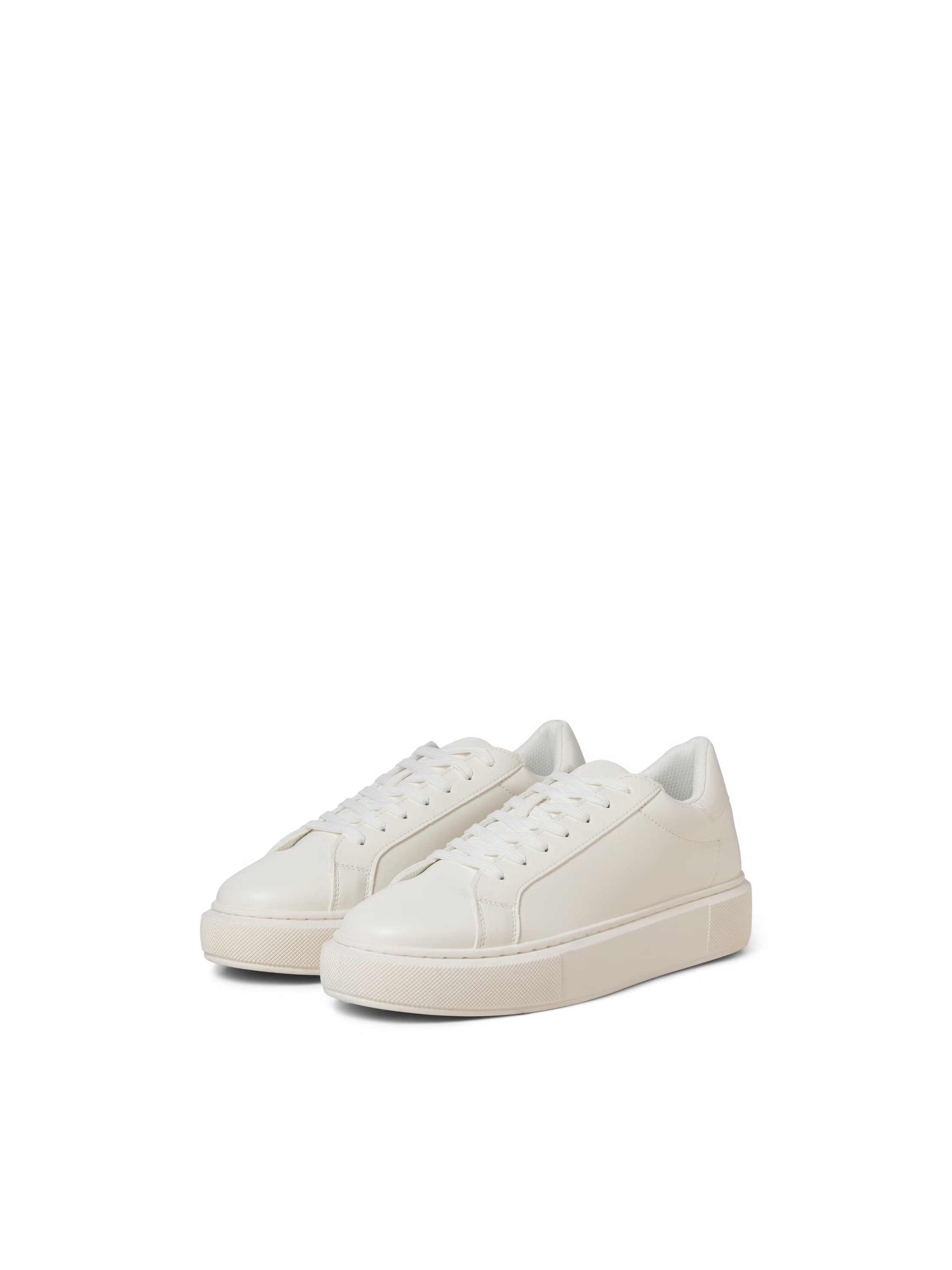 Jack&Jones Aspire Lace Up Cupsole Sneakers in WHITE/WHITE