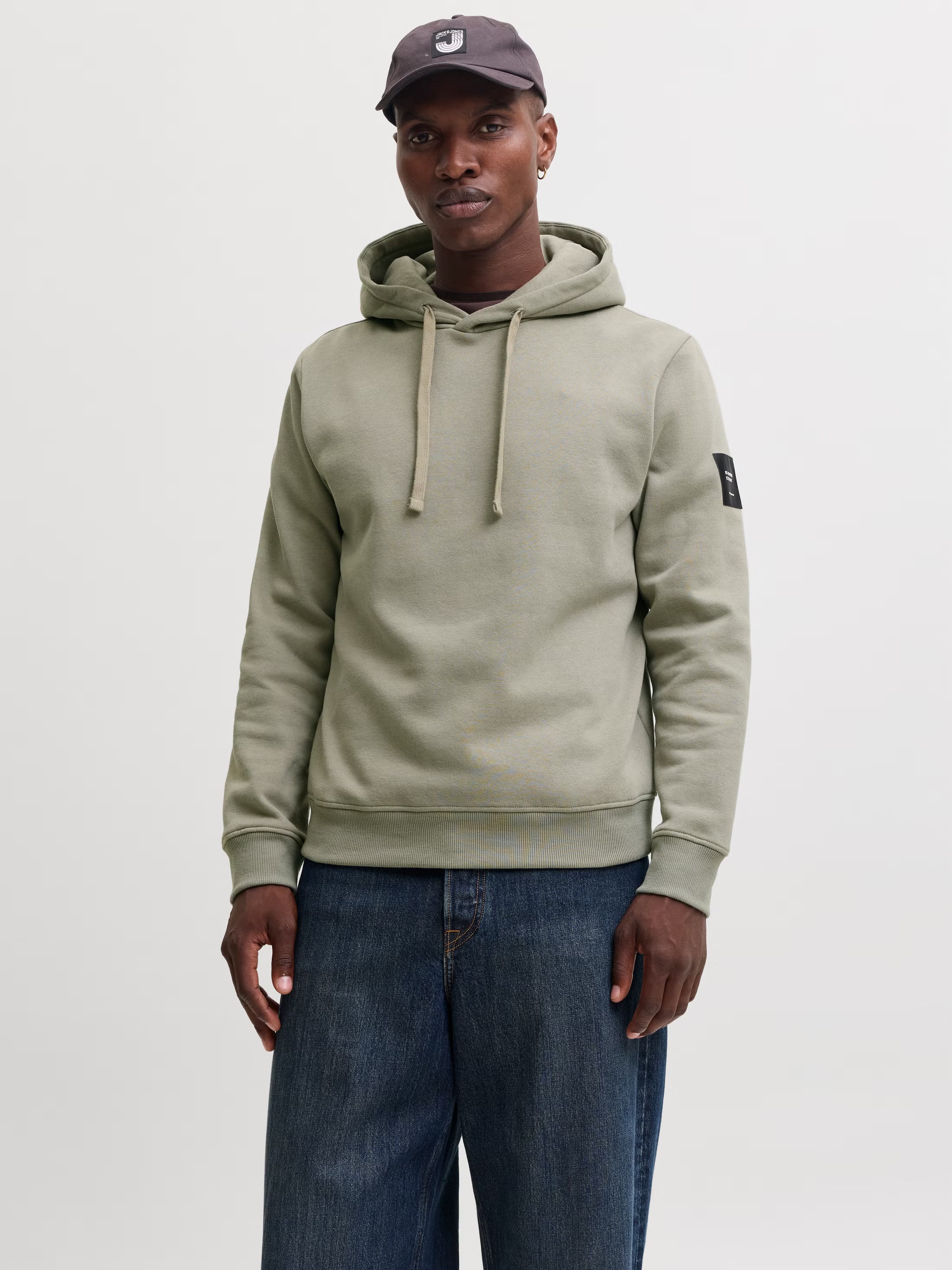 Jack&Jones Cleveland Sweat Hoodie in Grey / Vetiver