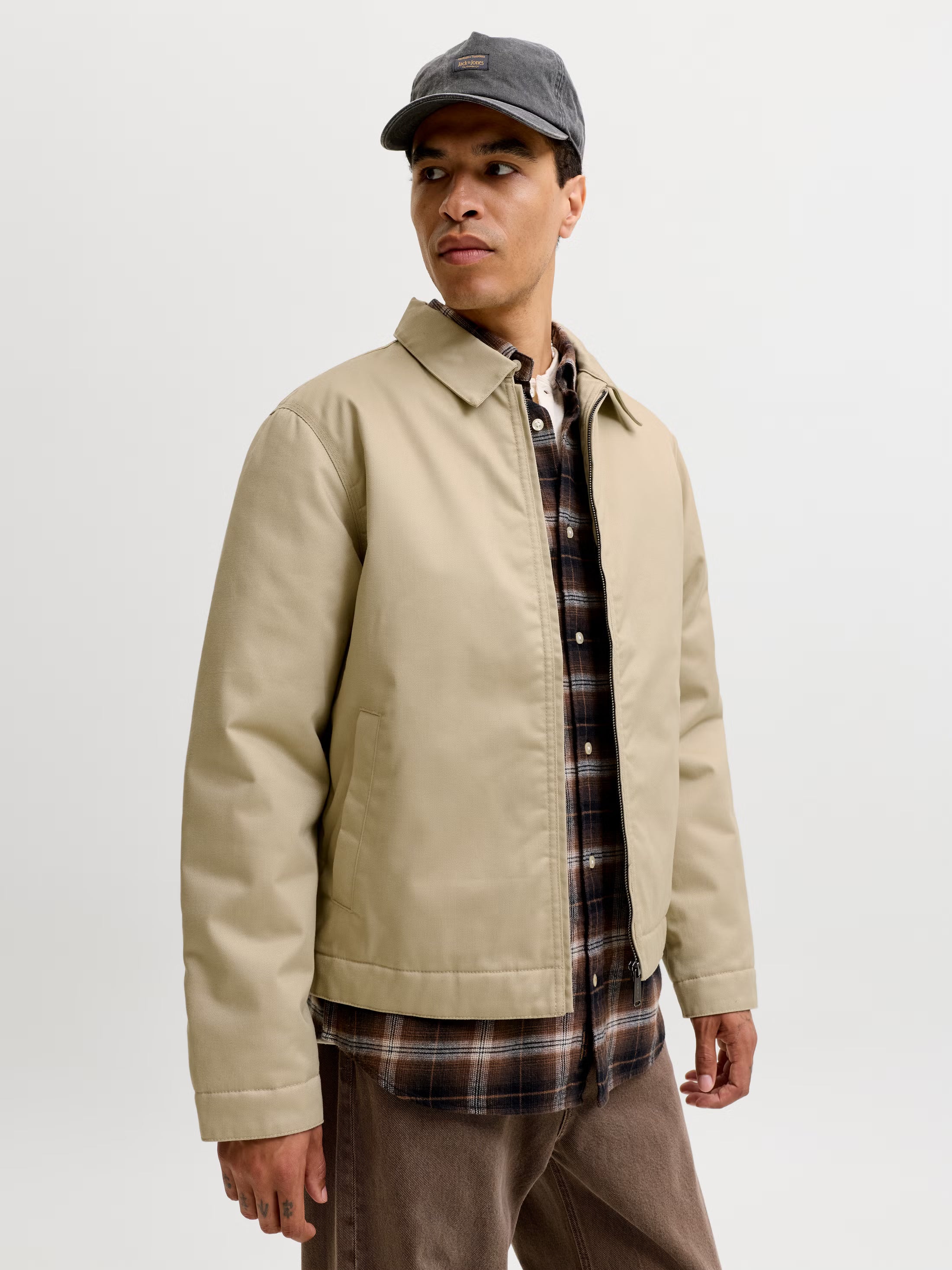 Jack&Jones Colton Padded classic workwear Jacket in Beige / Fields Of Rye