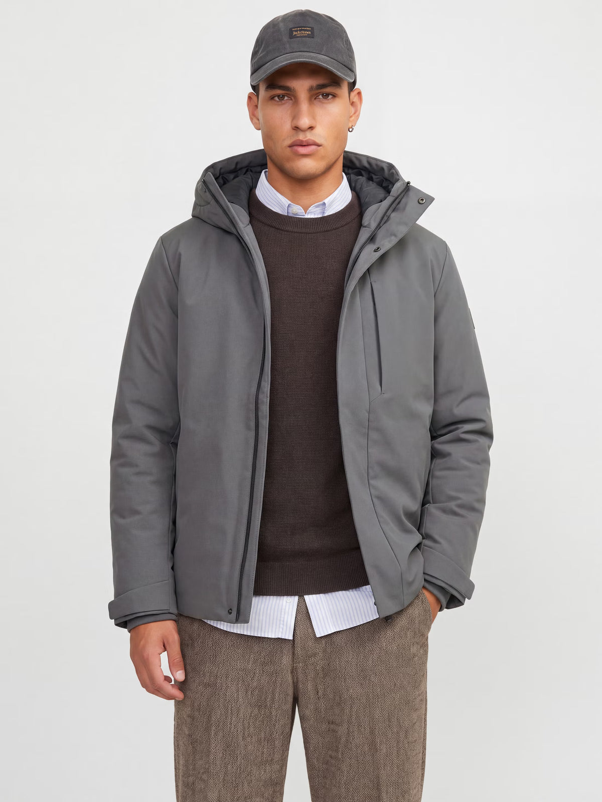 Jack & Jones Ekeen Hooded Jacket Castlerock Grey