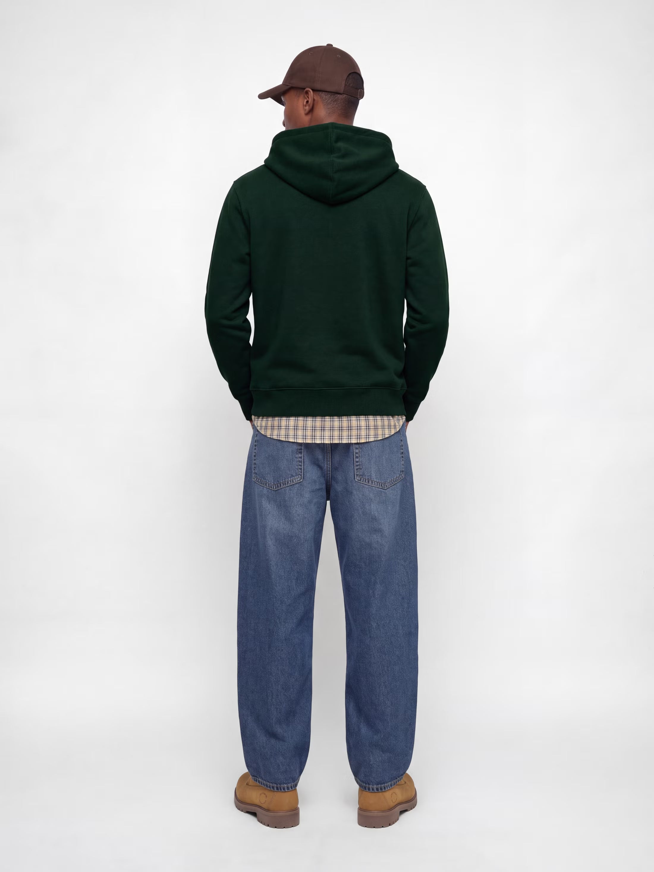 Jack&Jones Star Logo Hoodie in Green / Scarab