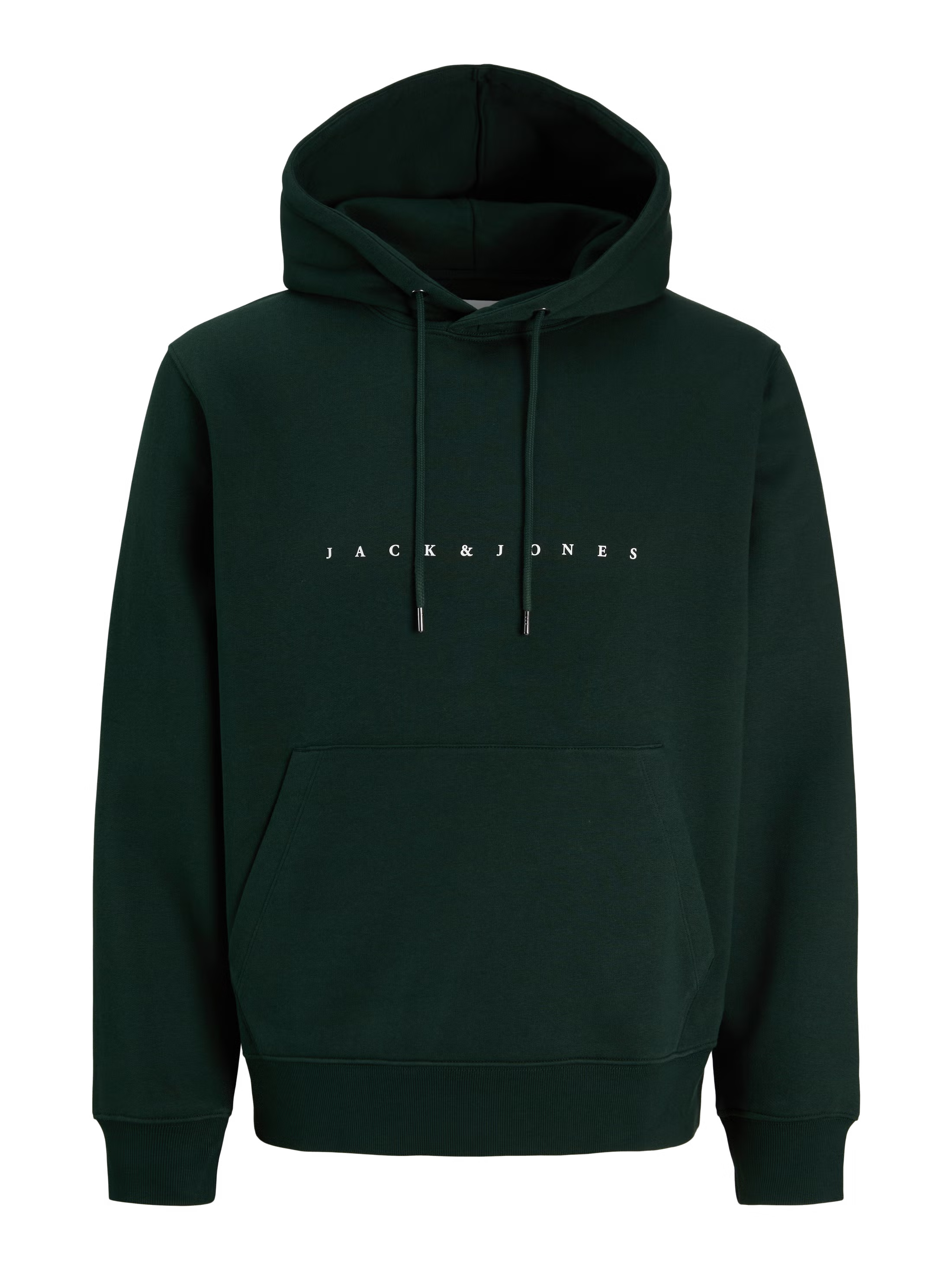 Jack&Jones Star Logo Hoodie in Green / Scarab