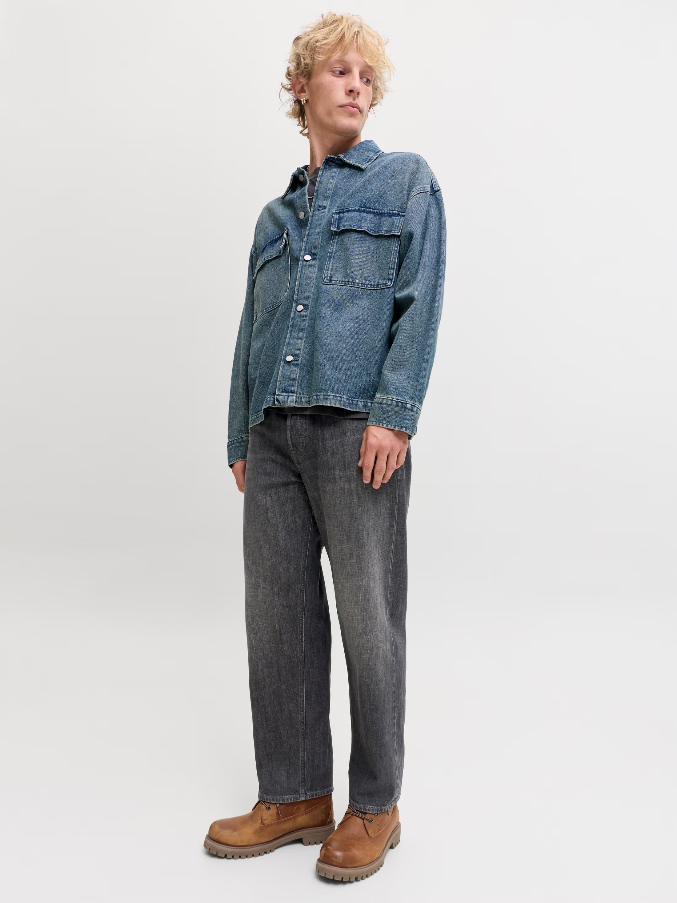Jack&Jones JJIEDDIE JJORIGINAL SQ 754 Loose-fit jeans - BLACK DENIM