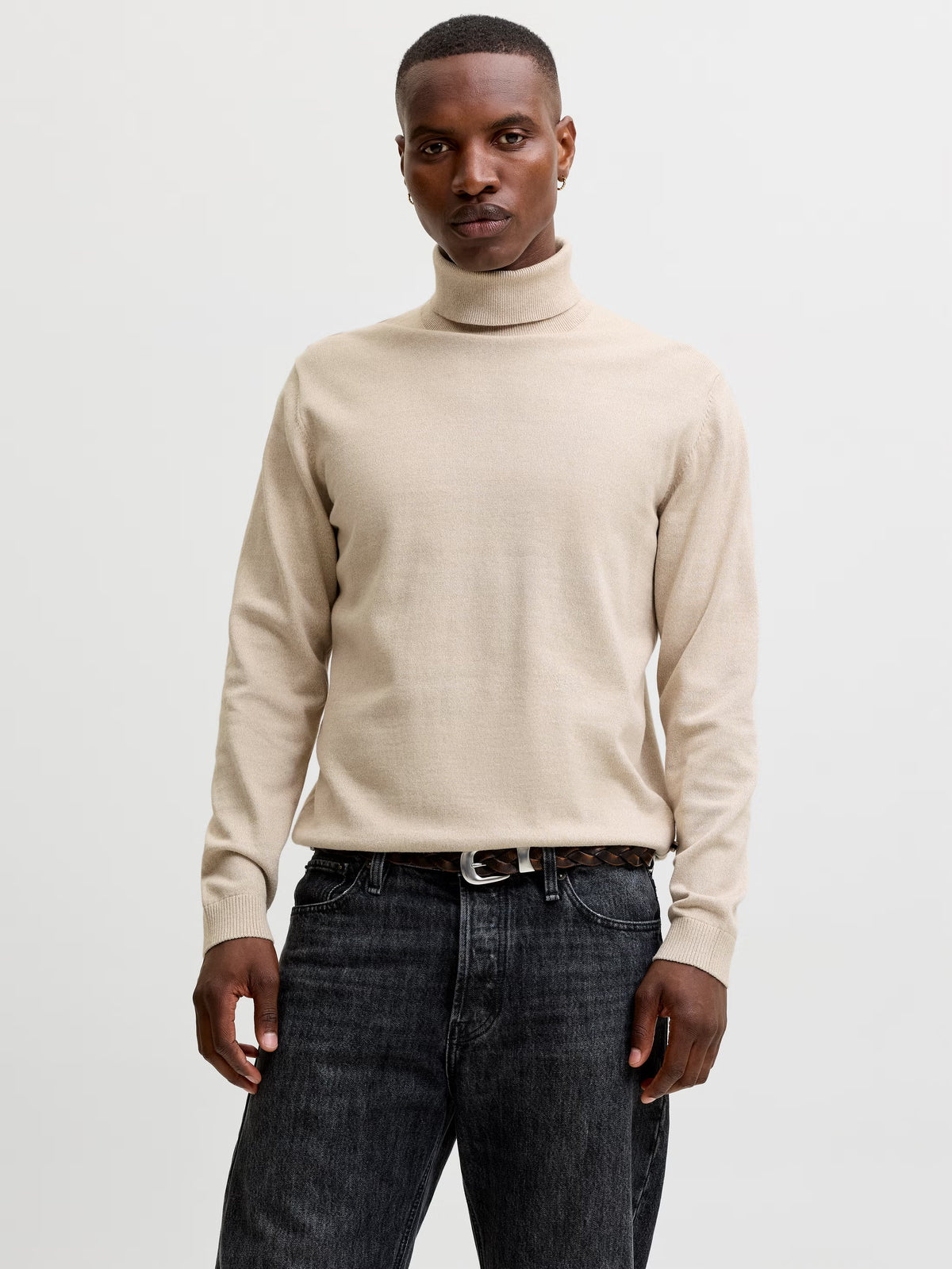 Jack&Jones Plain Turtleneck Basic Roll in Beige / Moonbeam