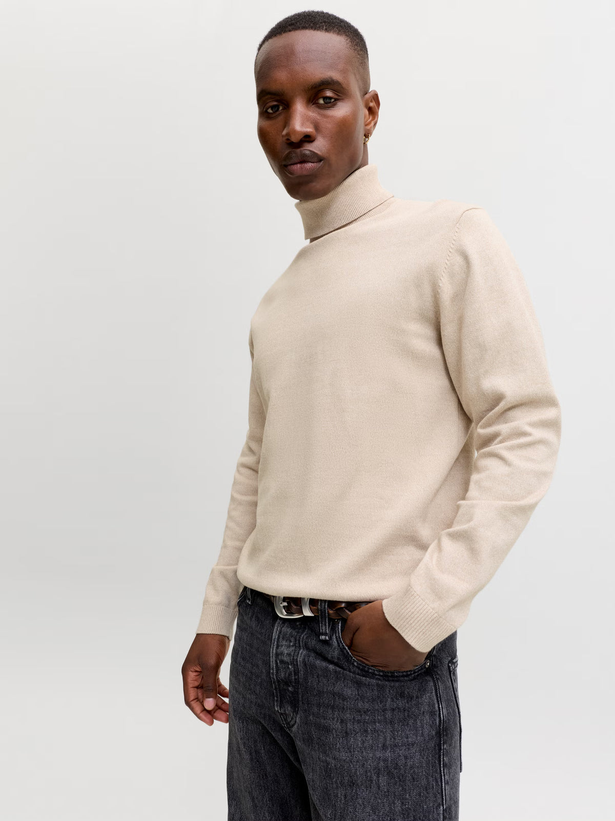 Jack&Jones Plain Turtleneck Basic Roll in Beige / Moonbeam
