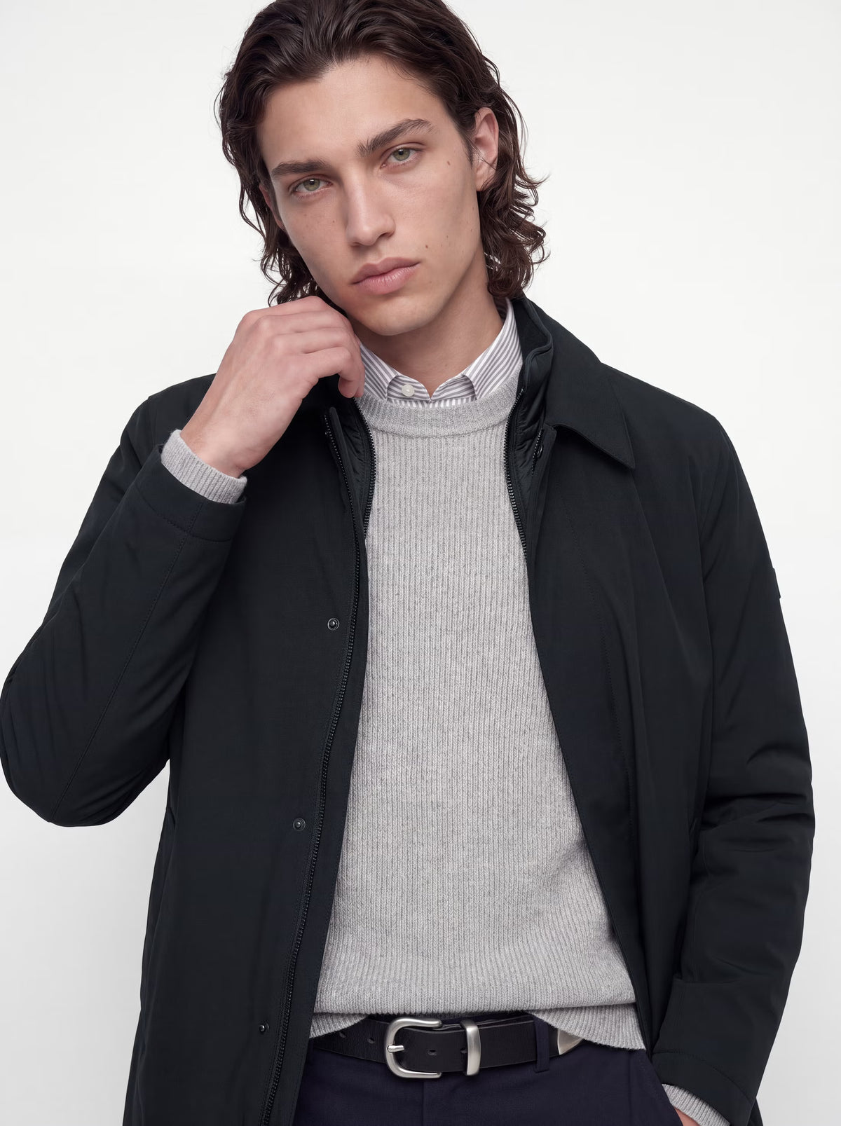 Jack & Jones Devon TECHFUSION Waterproof Mac Coat Black