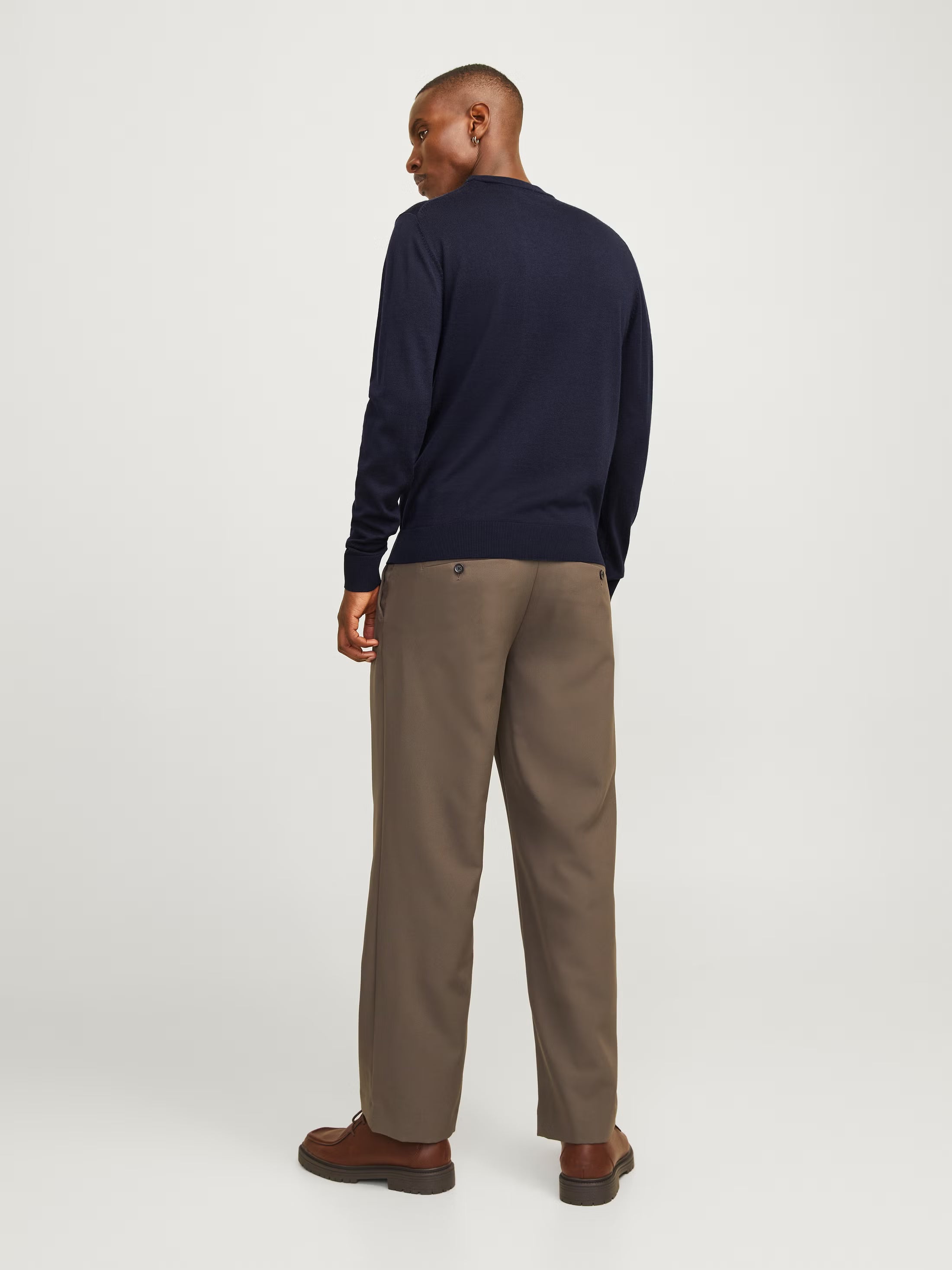 Jack&Jones Milano Plain Knitted pullover Crew Neck NIGHT SKY