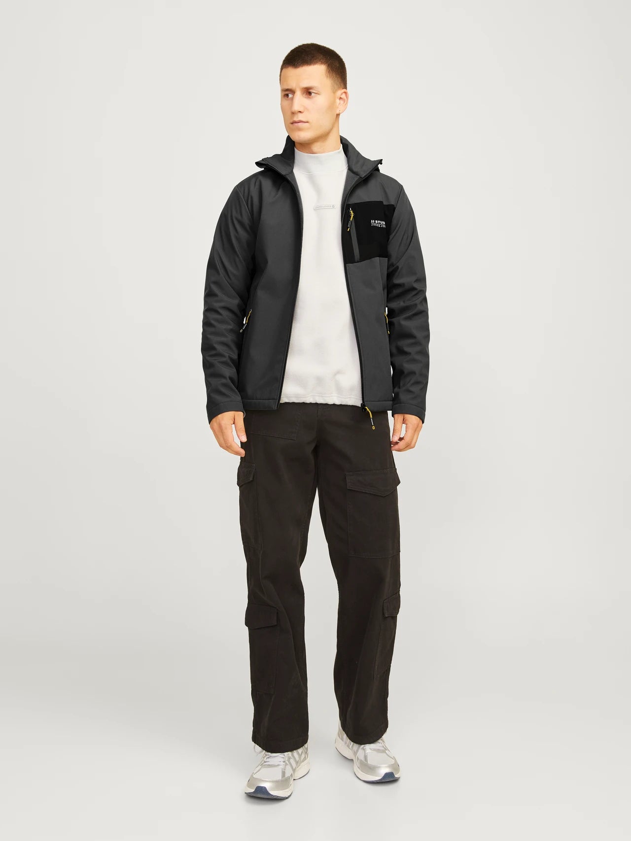 Jack & Jones water-resistant Softshell Hooded Jacket Taylor - ASPHALT