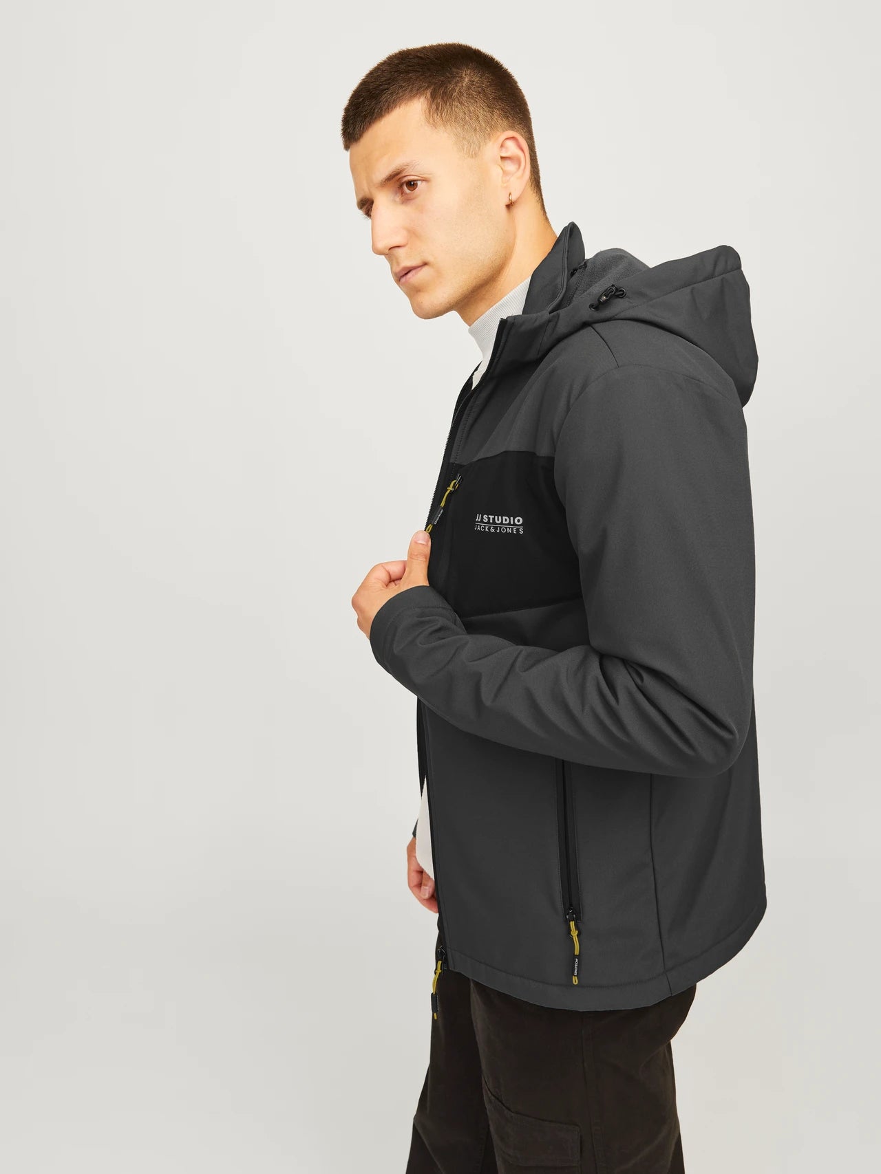 Jack & Jones water-resistant Softshell Hooded Jacket Taylor - ASPHALT