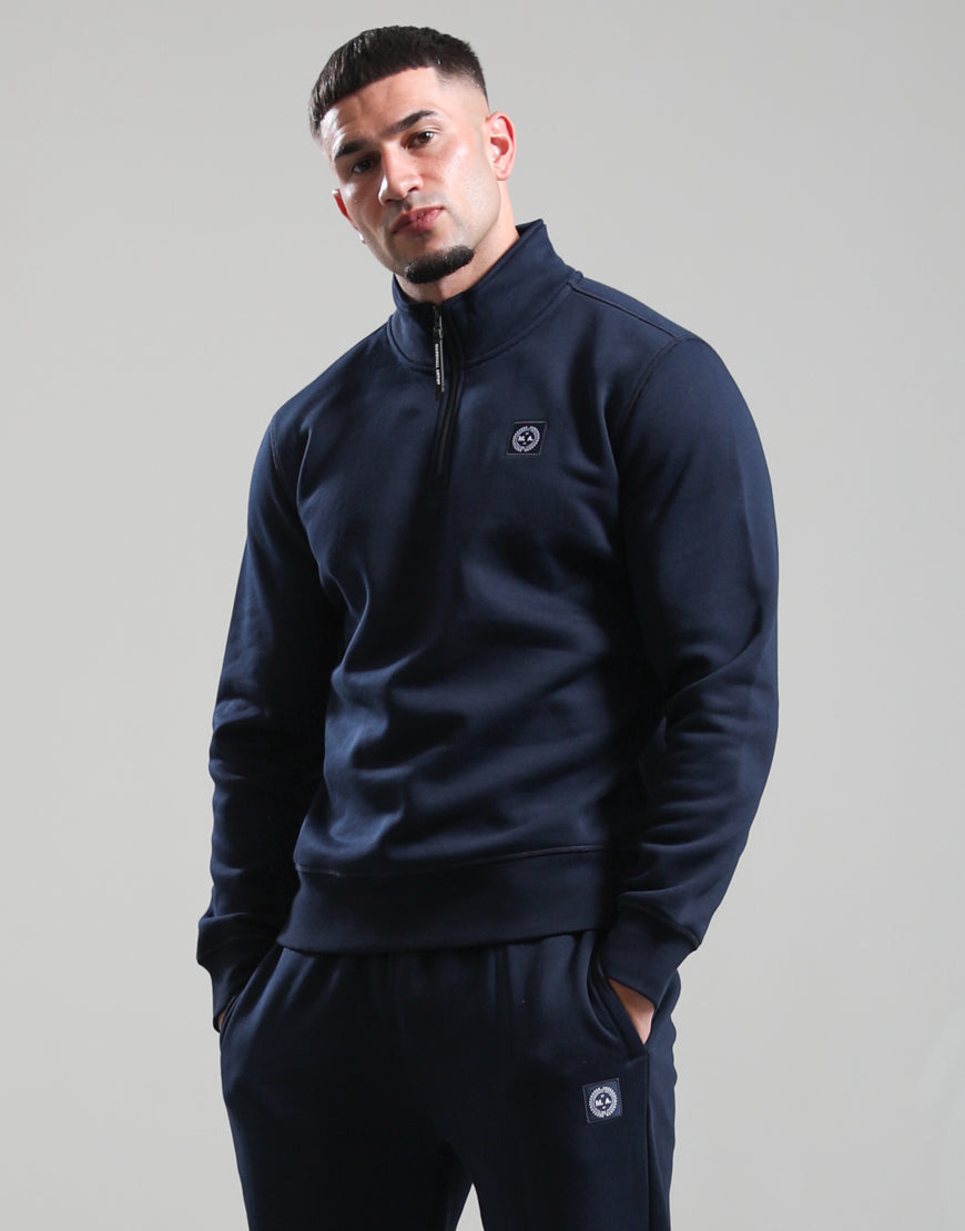 Marshall Artist Marchio 1/4 Zip Sweat Navy