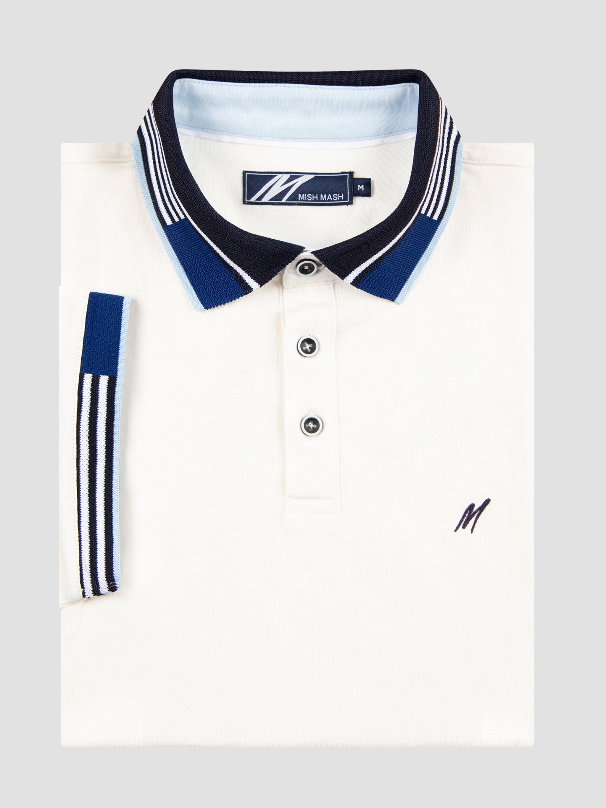 Mish Mash Regular Fit Cotton Jersey Polo Oslo - GARDENIA