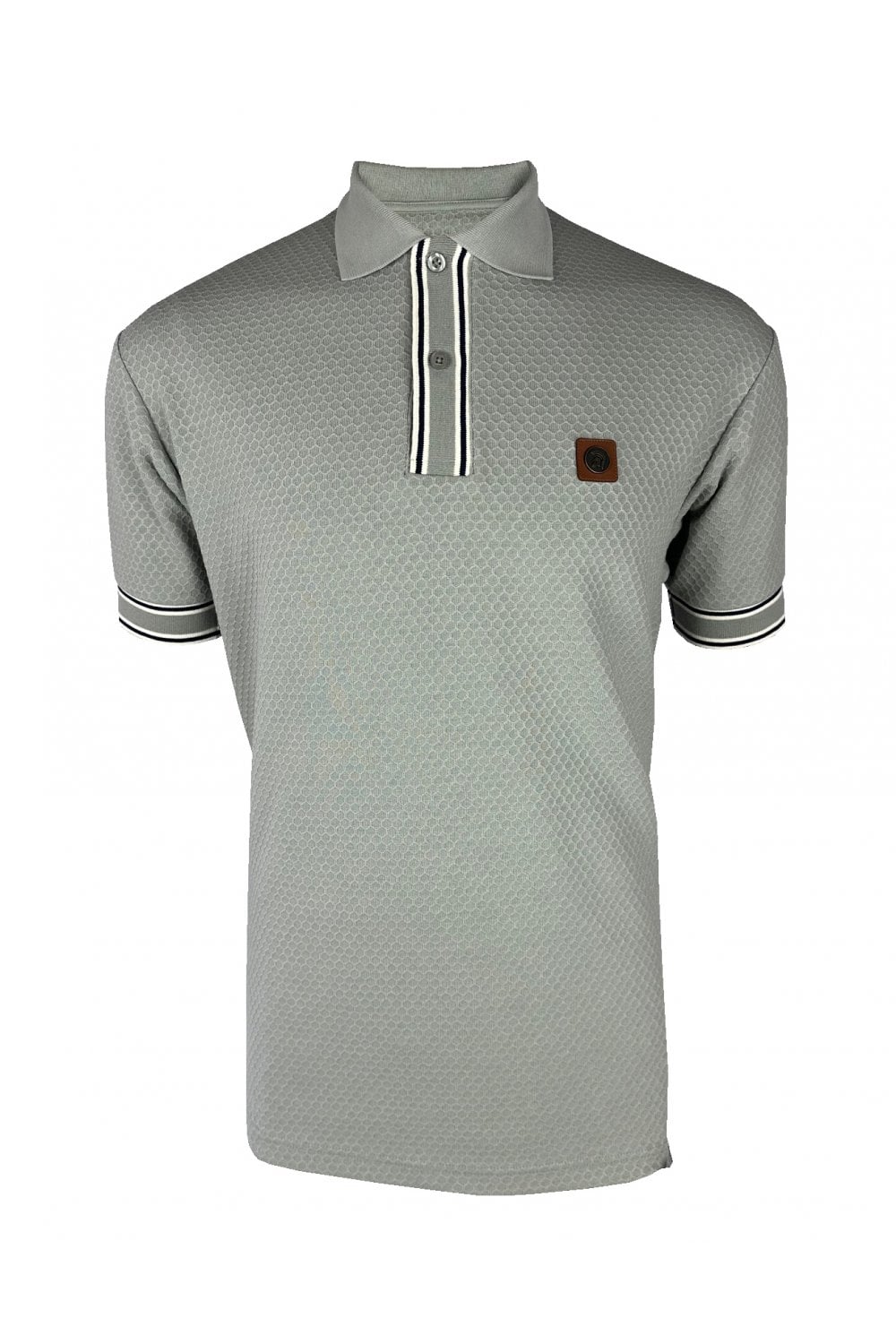 TROJAN Textured Stripe Rib Polo TR/9081 - GREY