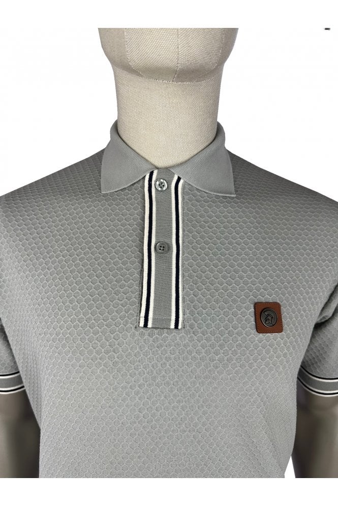 TROJAN Textured Stripe Rib Polo TR/9081 - GREY