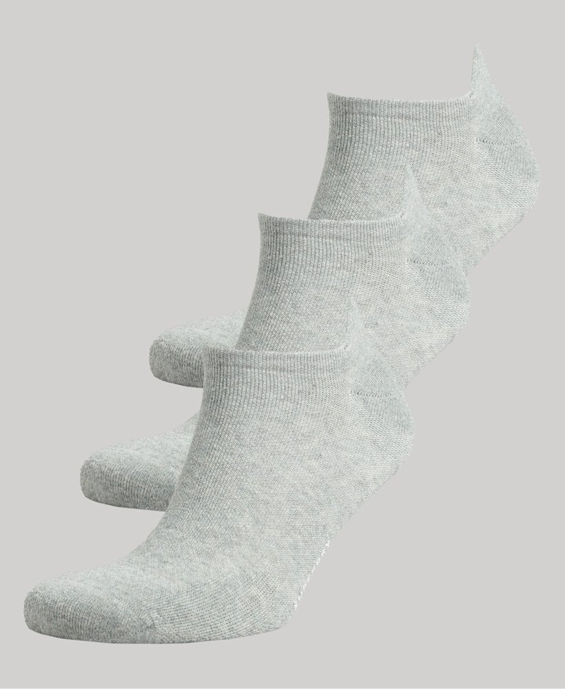Superdry Unisex Organic Cotton Trainer Sock 3 Pack - GREY MARL
