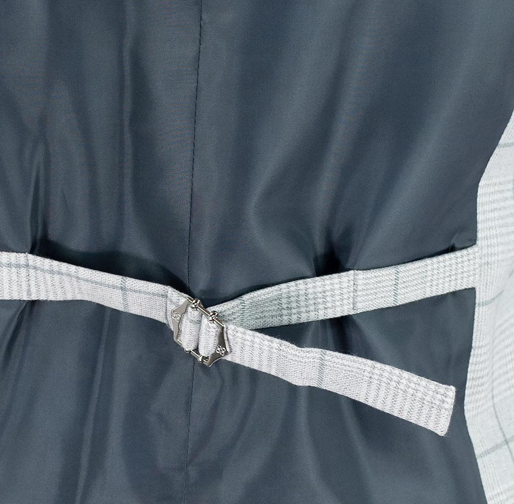 House of Cavani Radika Check Waistcoat in Light Snow Grey