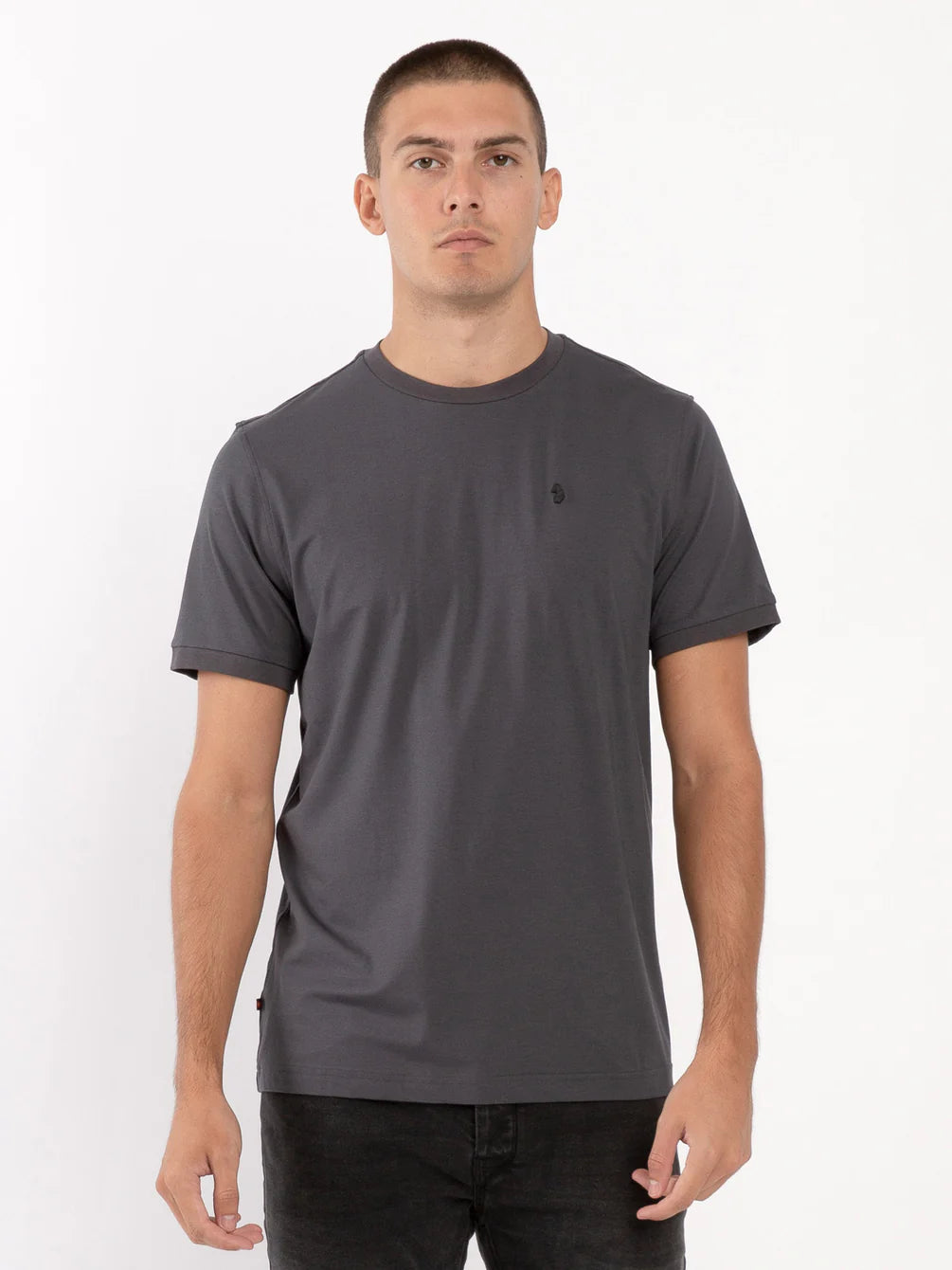 Luke essential crew neck t-shirt black lion rivet Shanghai - CHARCOAL