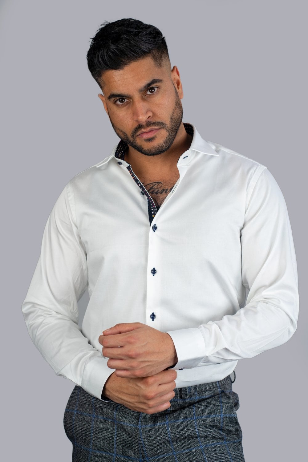 The House of Cavani Simson Long Sleeved shirt - WHITE