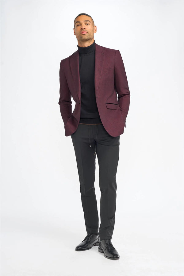 HOUSE OF CAVANI Caridi Smart Dress Blazer Suit - Wine